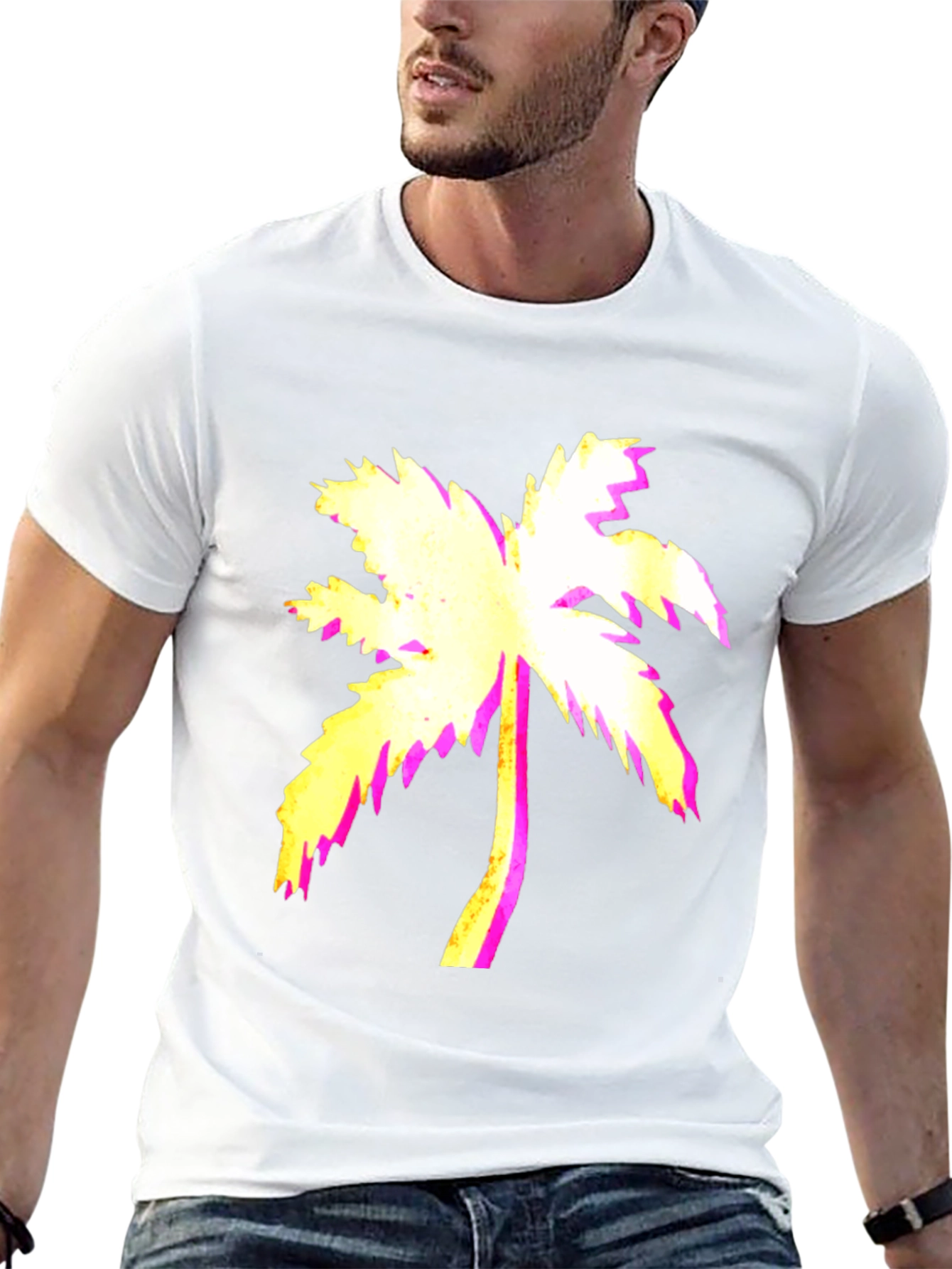 Vaporwave Palm Tree Black Graphic Tee