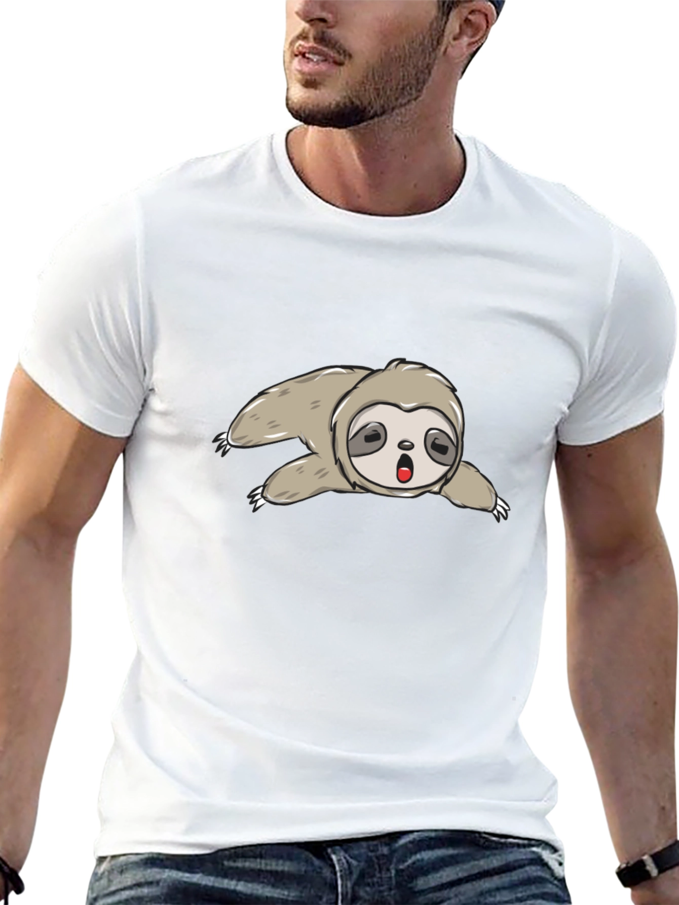 Sloth Graphic Print Tee - Relaxed Fit