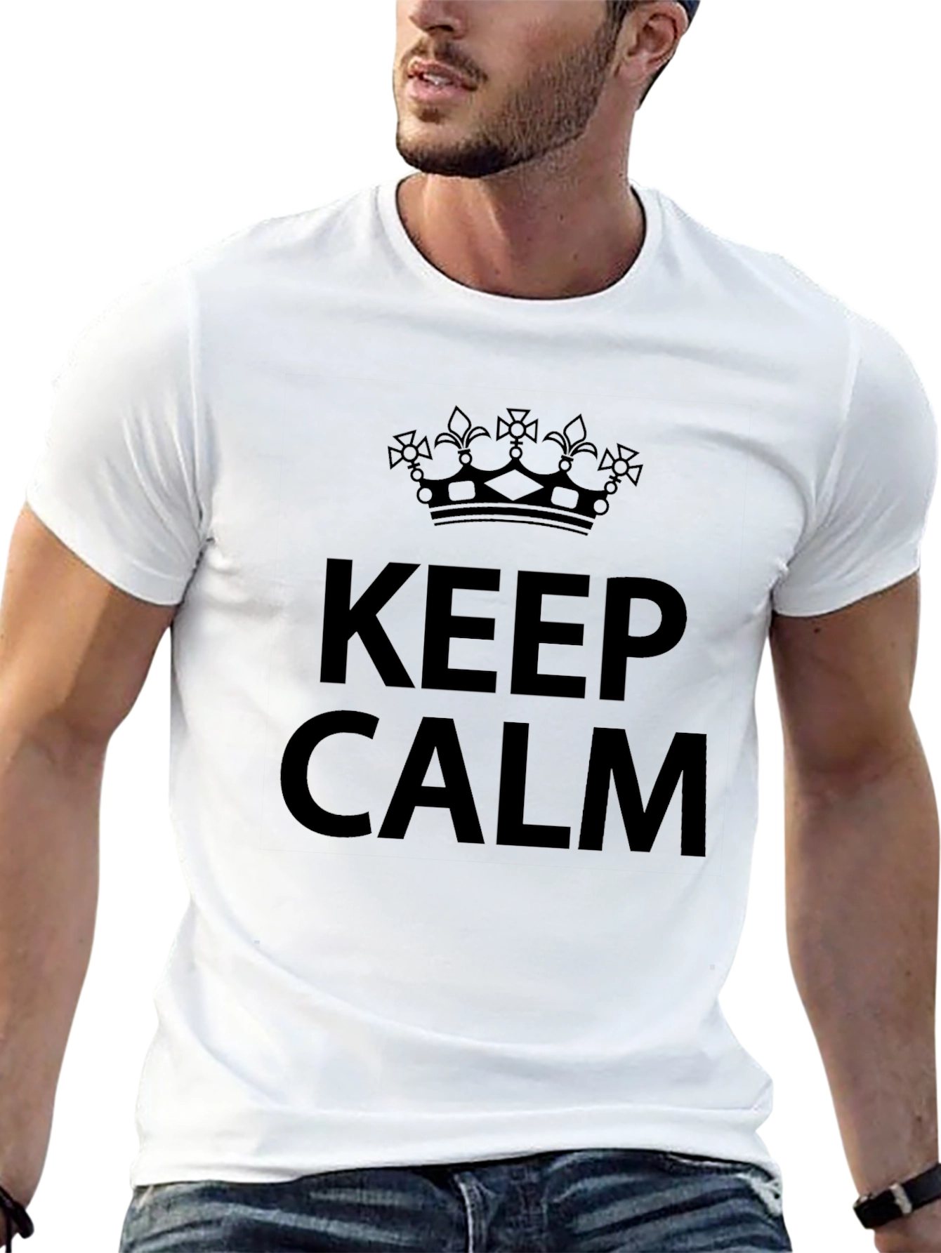 Keep Calm Crown Graphic T-Shirt - Black