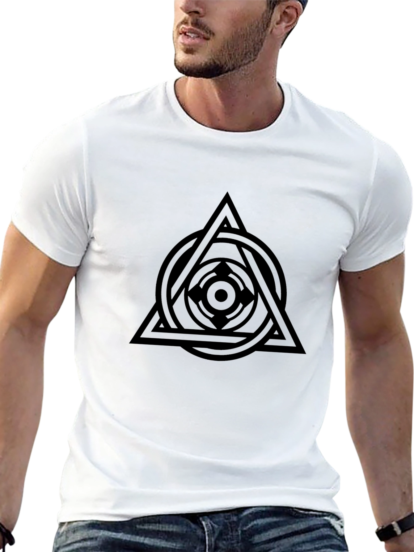 Geometric Symbol Black T-Shirt