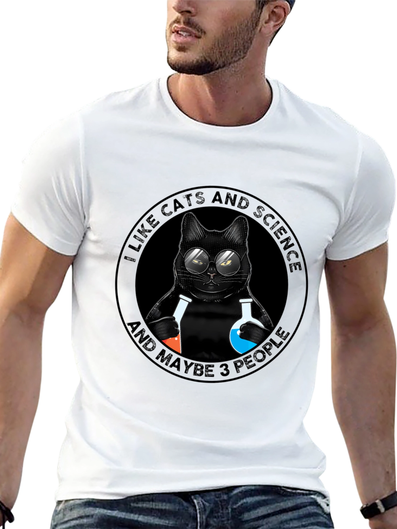 Funny Cat Science T-Shirt: I Like Cats And Science