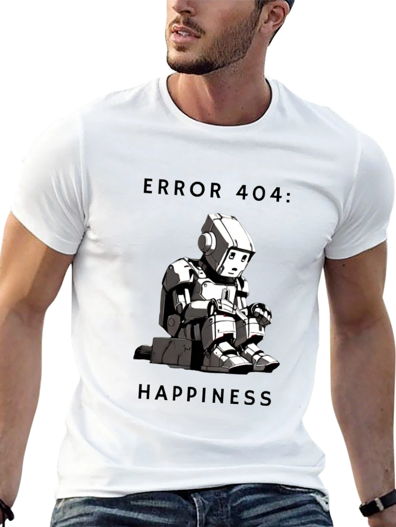 Error 404: Happiness T-Shirt - Funny Robot Design