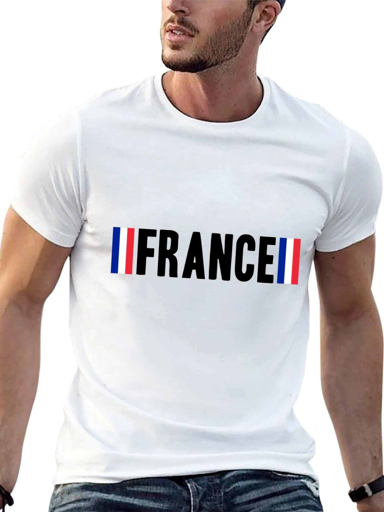 France Flag Graphic Black T-Shirt