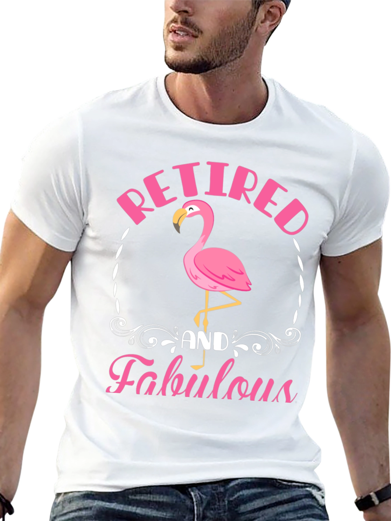 Retired and Fabulous Flamingo Graphic T-Shirt