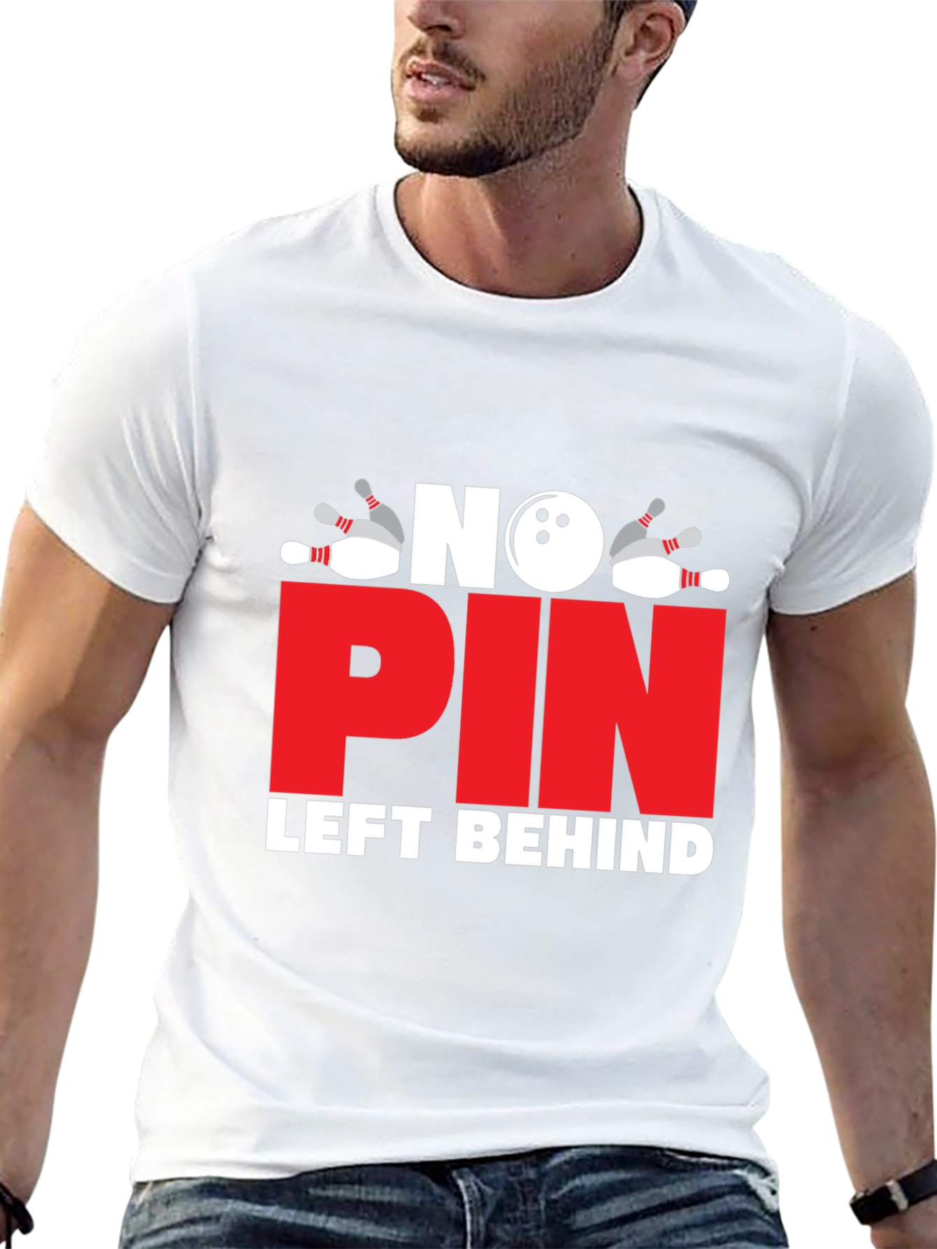 No Pin Left Behind T-Shirt - Bowling Design
