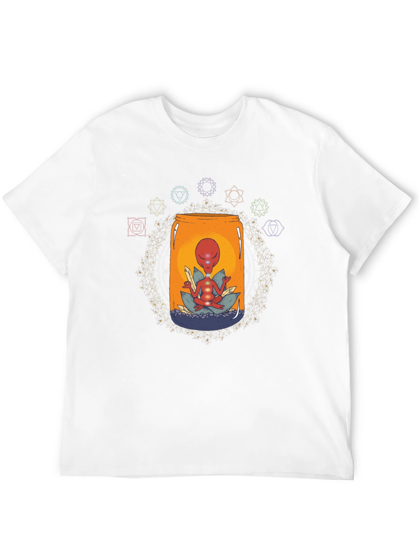 Meditating Alien T-Shirt - Cosmic Zen