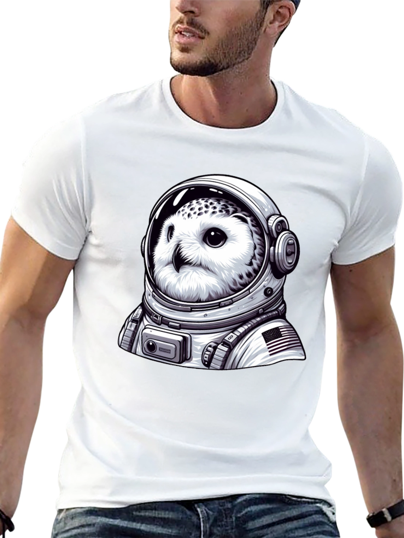 Owl Astronaut Graphic T-Shirt
