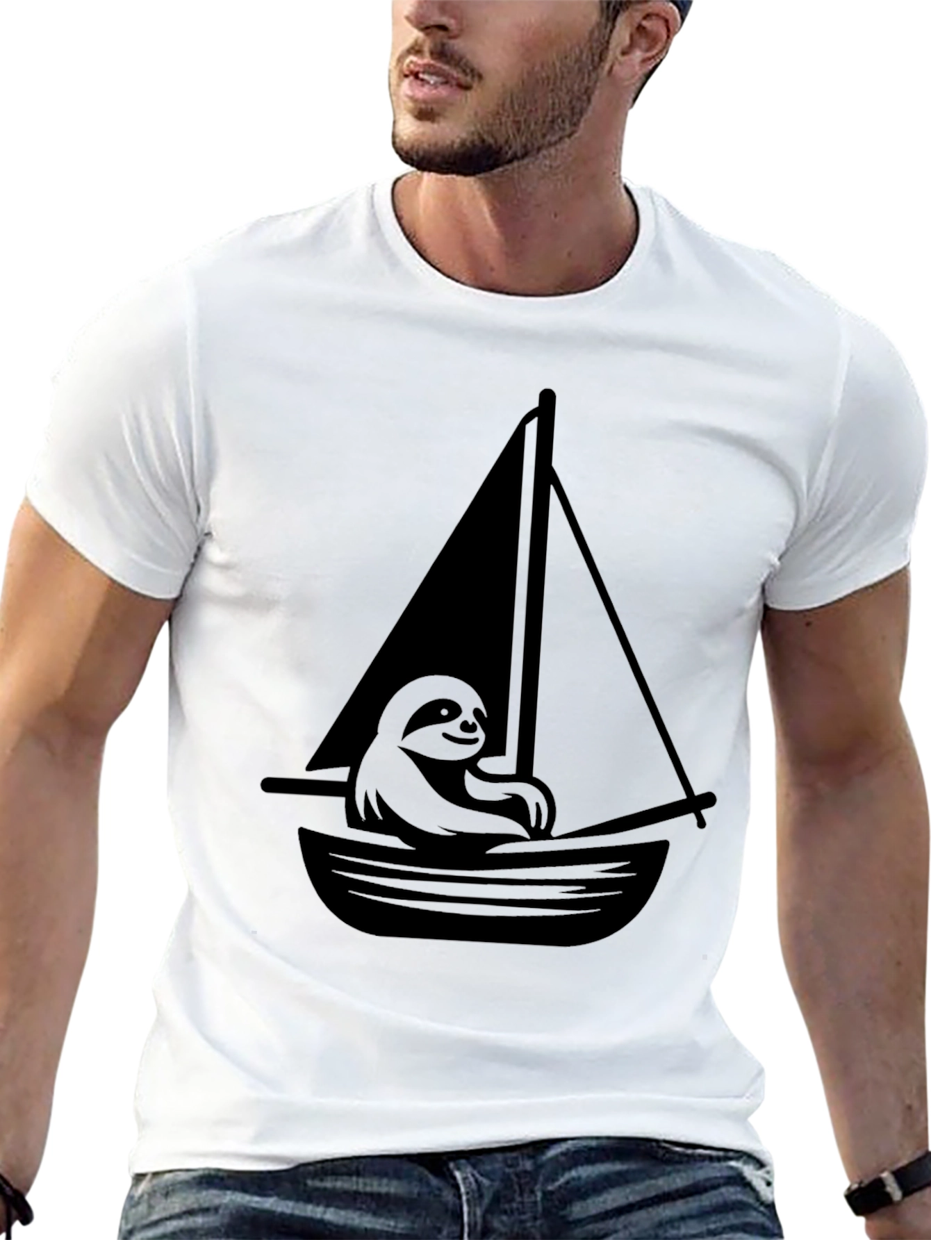 Sloth on a Sailboat Graphic T-Shirt