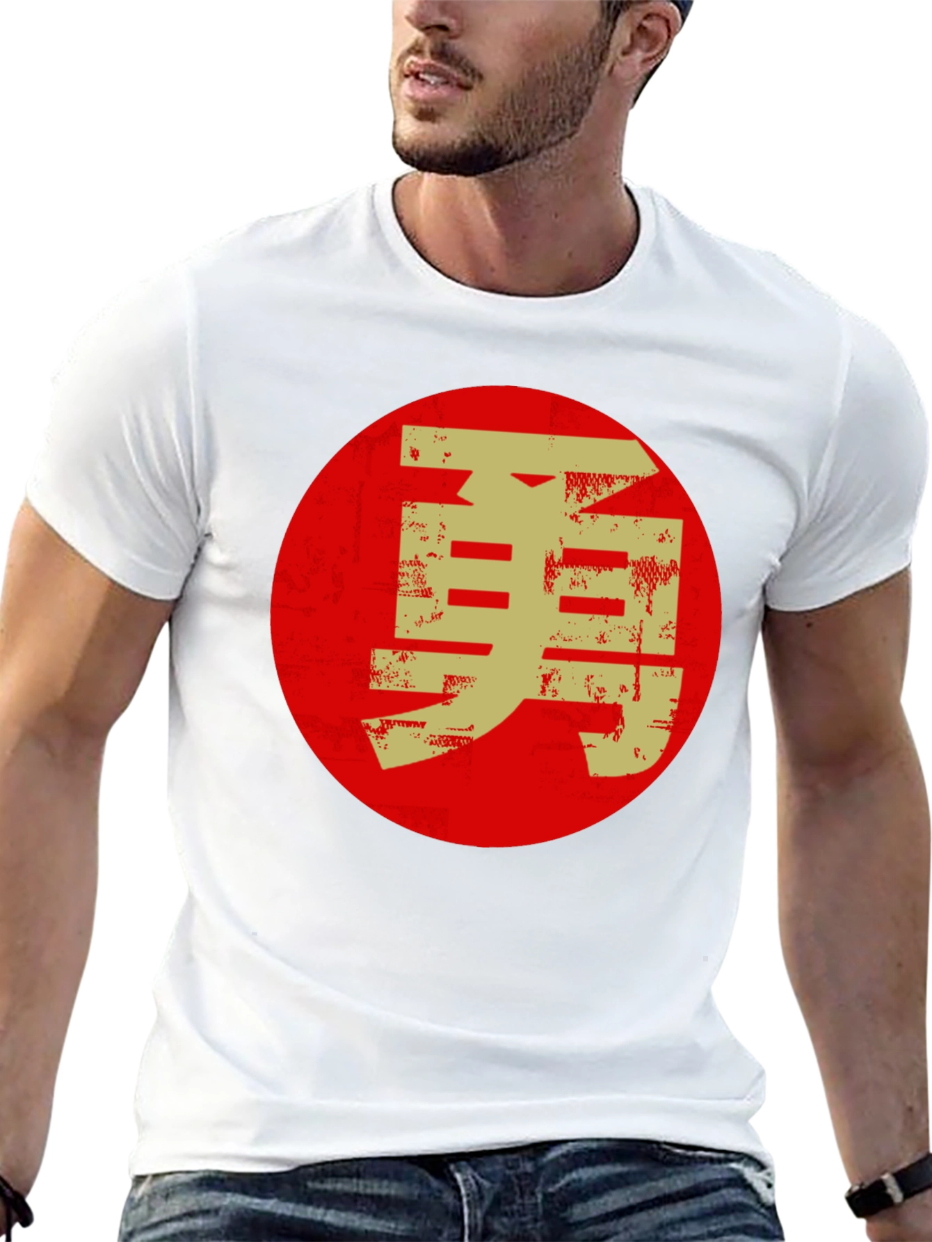 Courage Kanji Graphic T-Shirt - Black