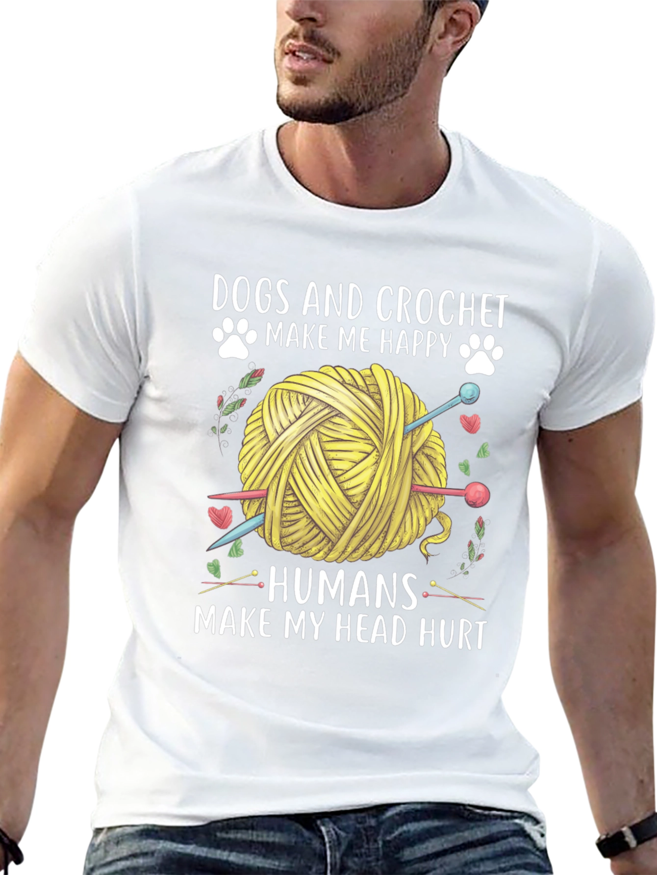 Dogs & Crochet Make Me Happy T-Shirt