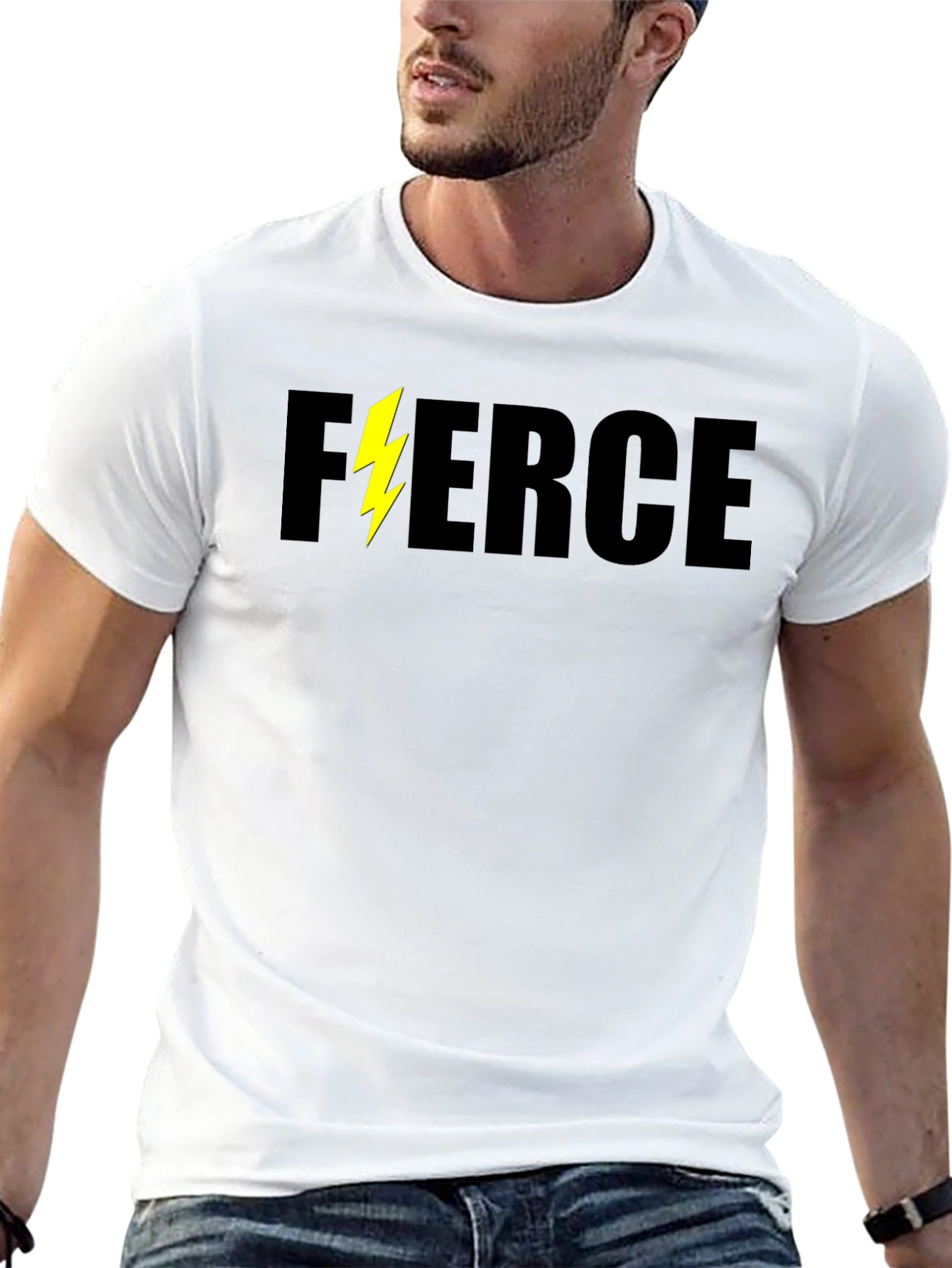 Fierce Lightning Bolt Black Graphic Tee