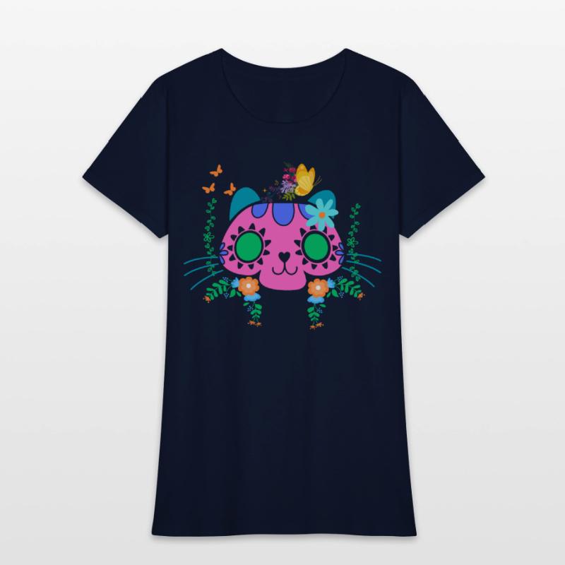 Cute Cat Sugar Skull Full