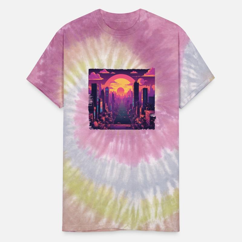 Cyberpunk Neon Cityscape Sunset