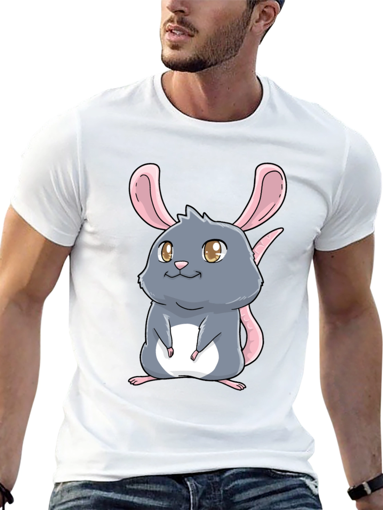 Cute Cartoon Rat Graphic T-Shirt - Unisex