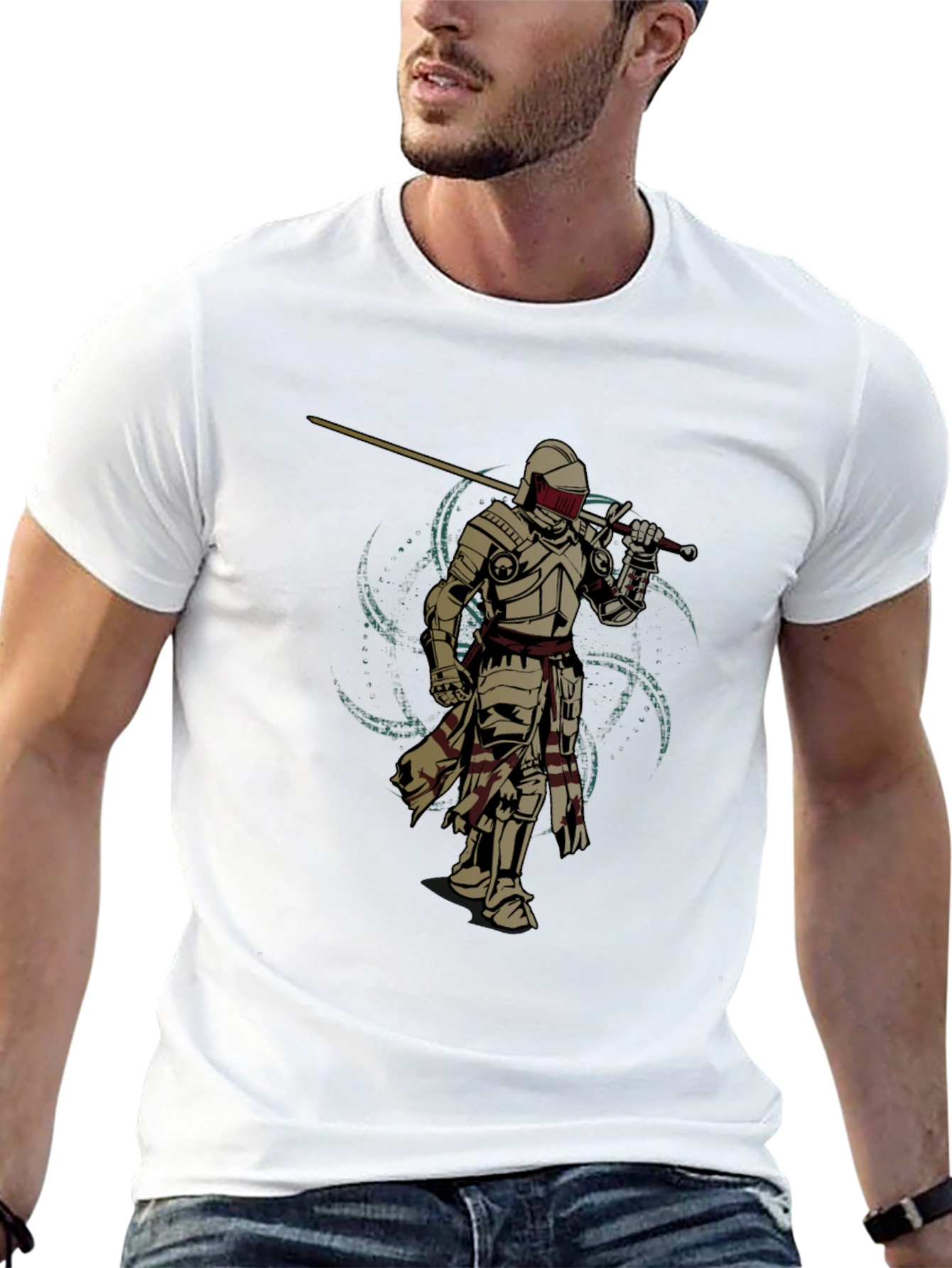 Knight Sword Graphic Tee - Black