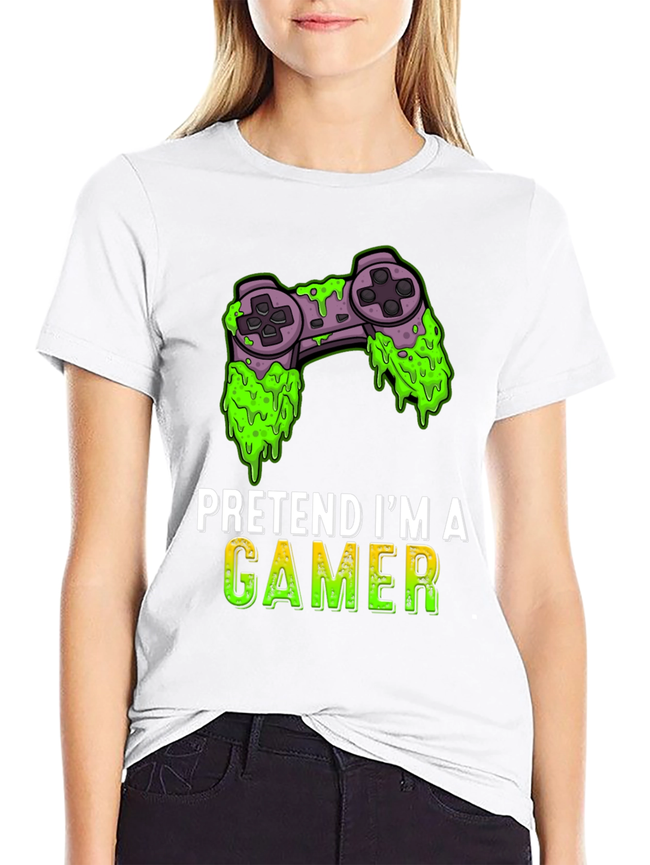 Pretend Im A Gamer T-Shirt - Funny Gaming Tee