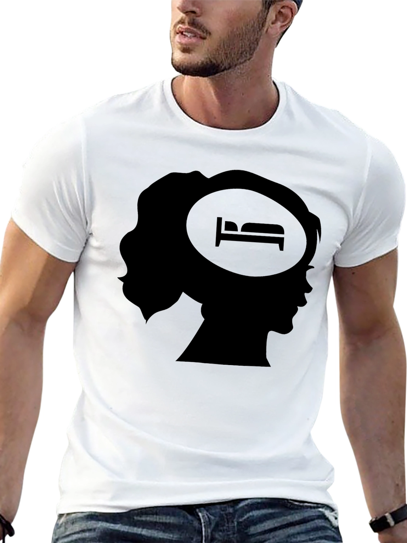 Dreamy Head Silhouette Black T-Shirt
