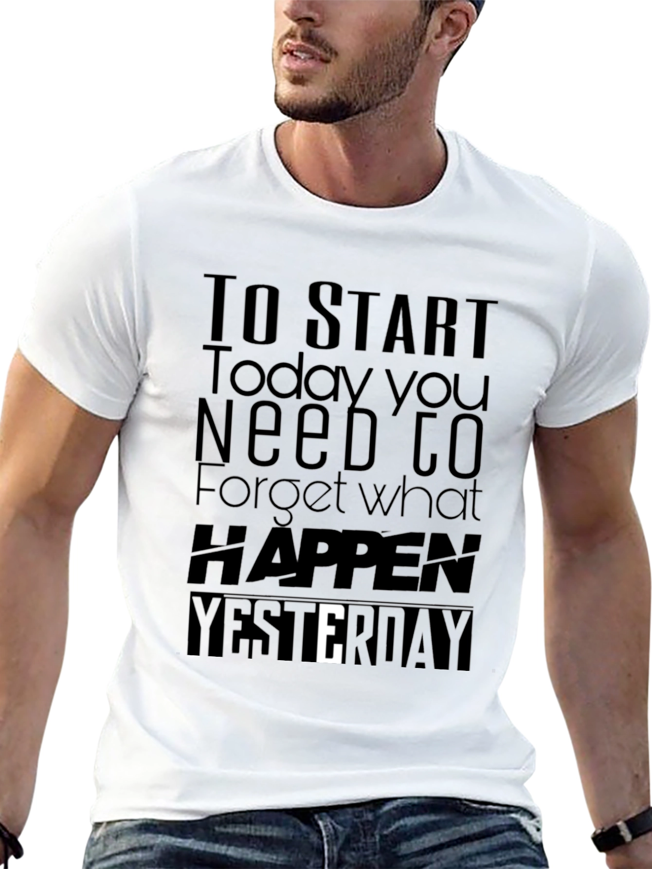 Motivational Black T-Shirt: Start Today