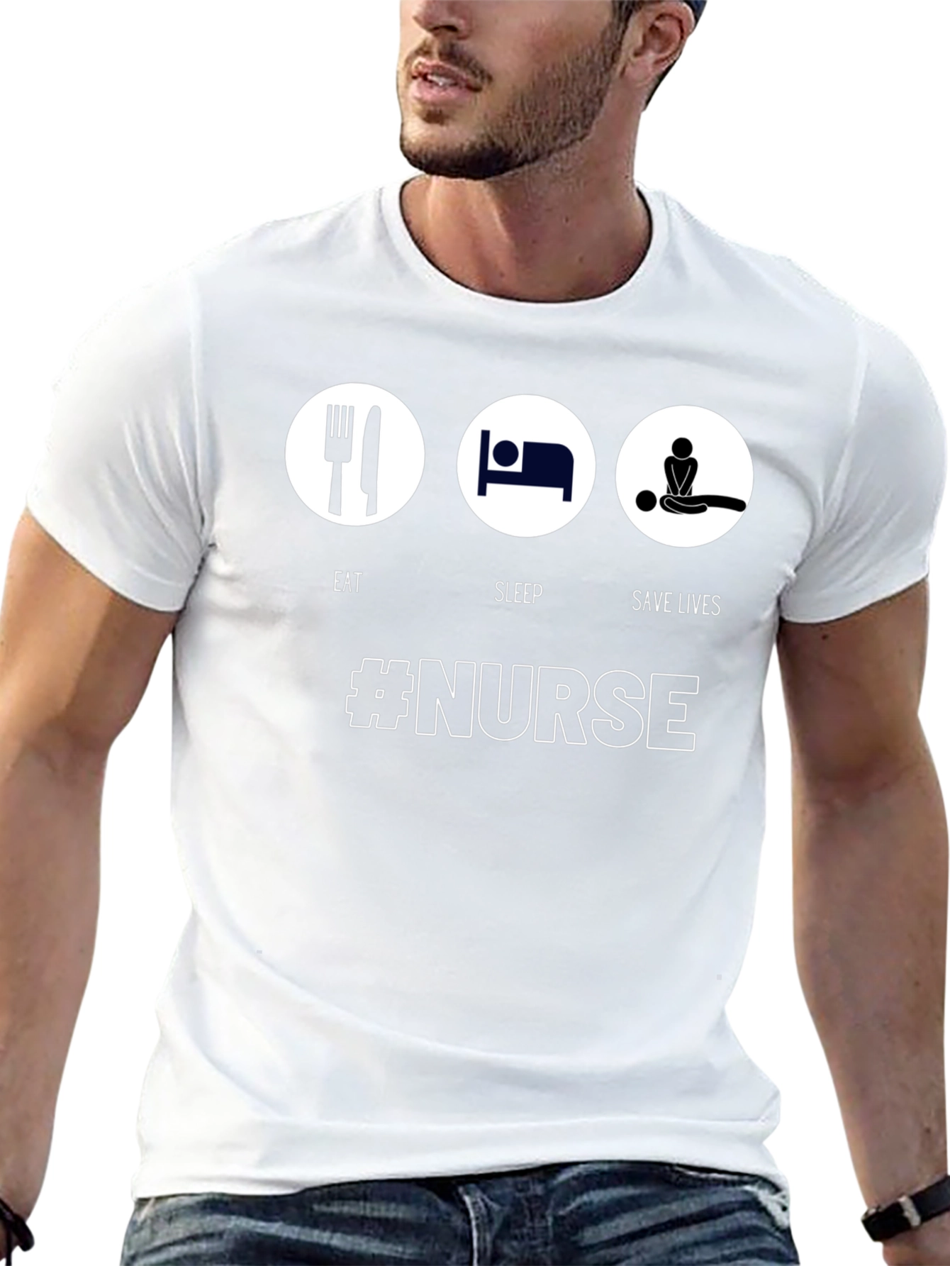 Eat Sleep Save Lives Nurse Graphic Tee