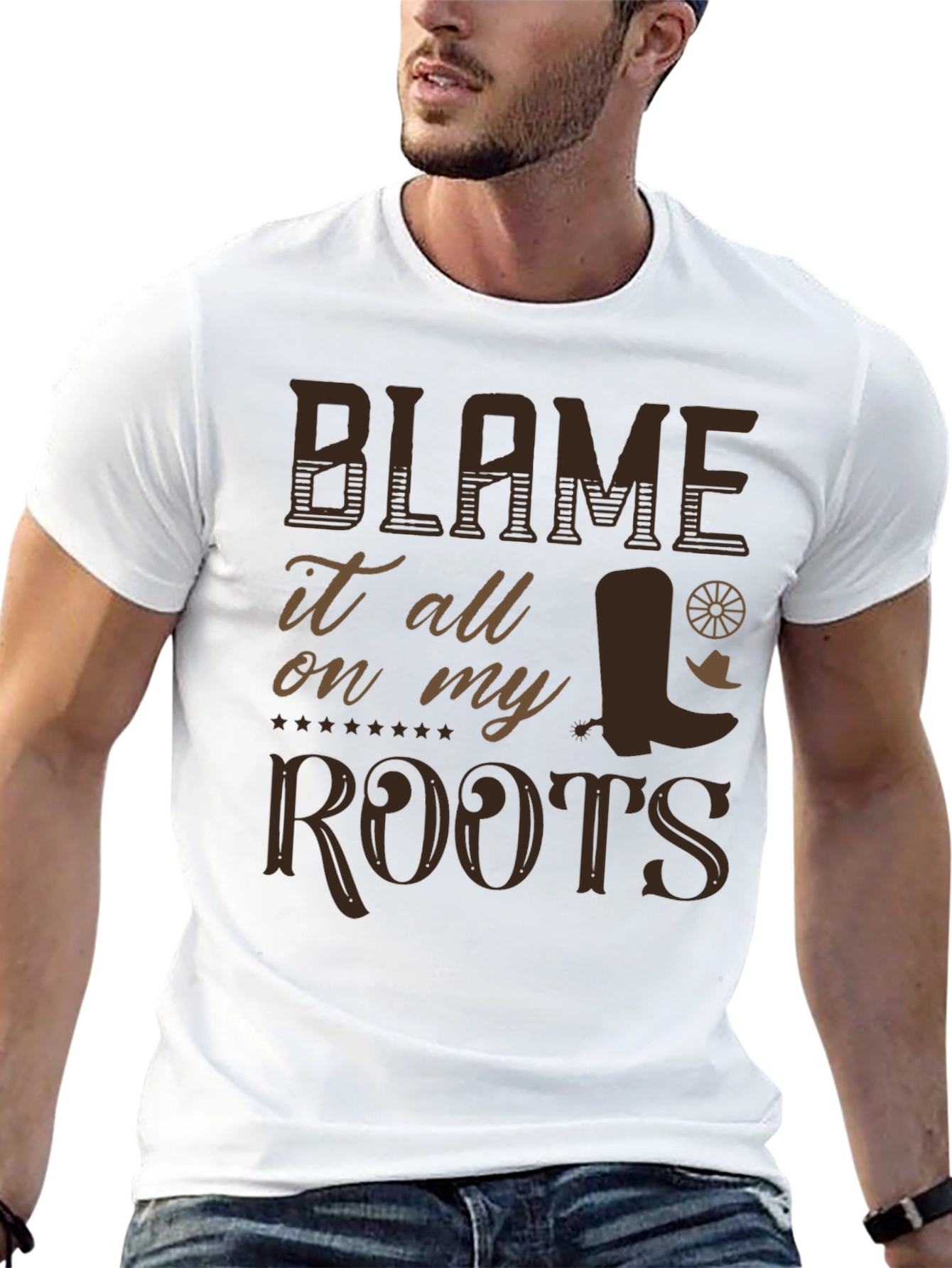 Blame It On My Roots T-Shirt - Cowboy Style