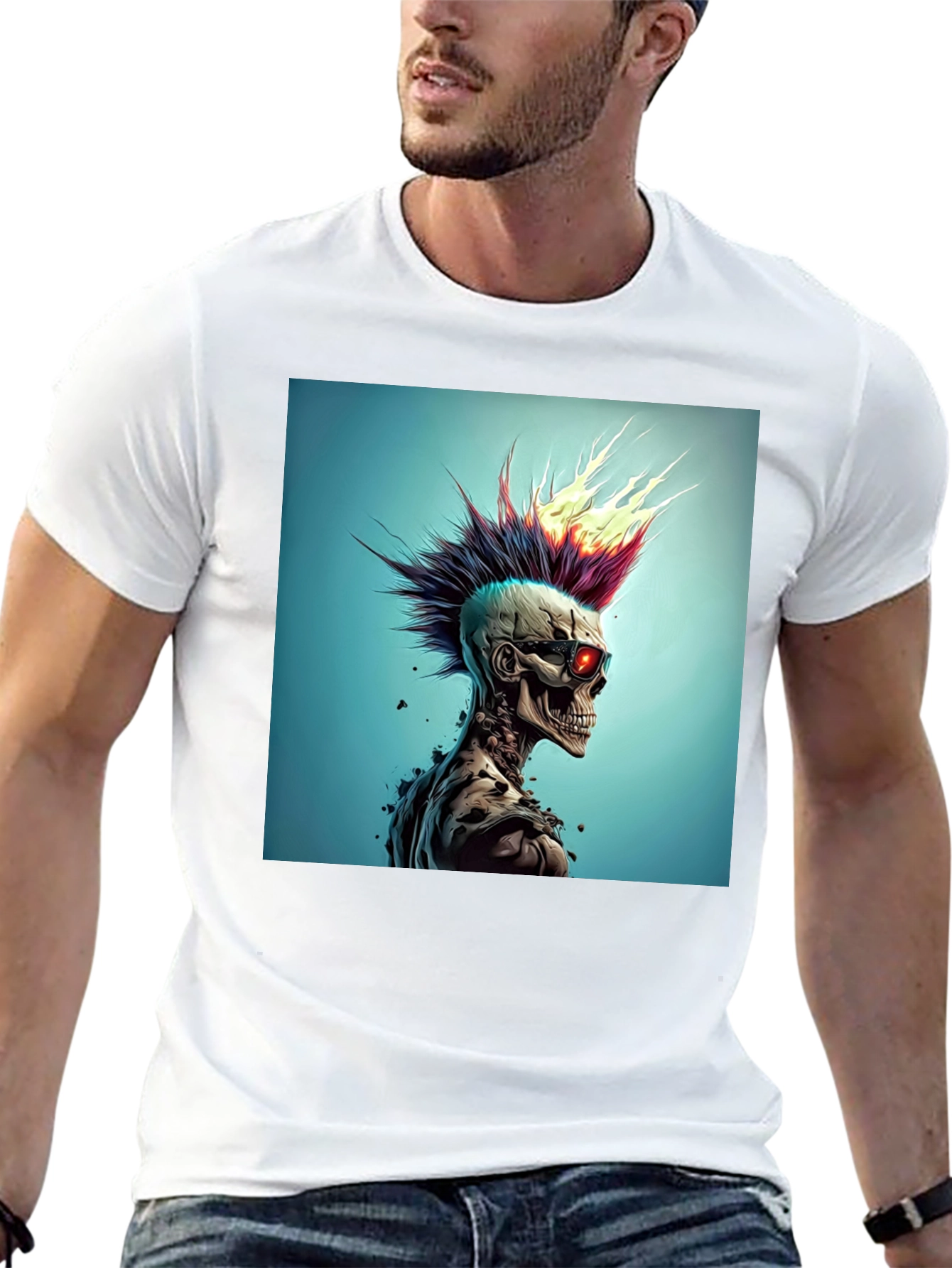 Edgy Skull Punk Graphic Tee