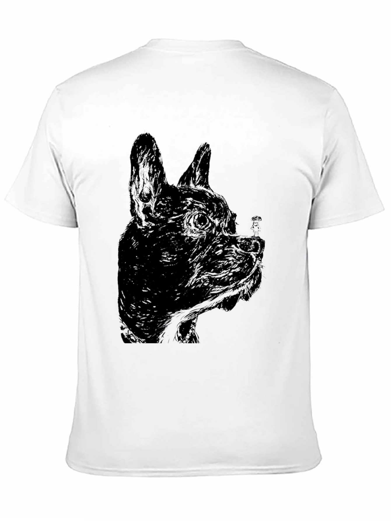 Black Dog Sketch Graphic Tee - Unisex Casual T-Shirt