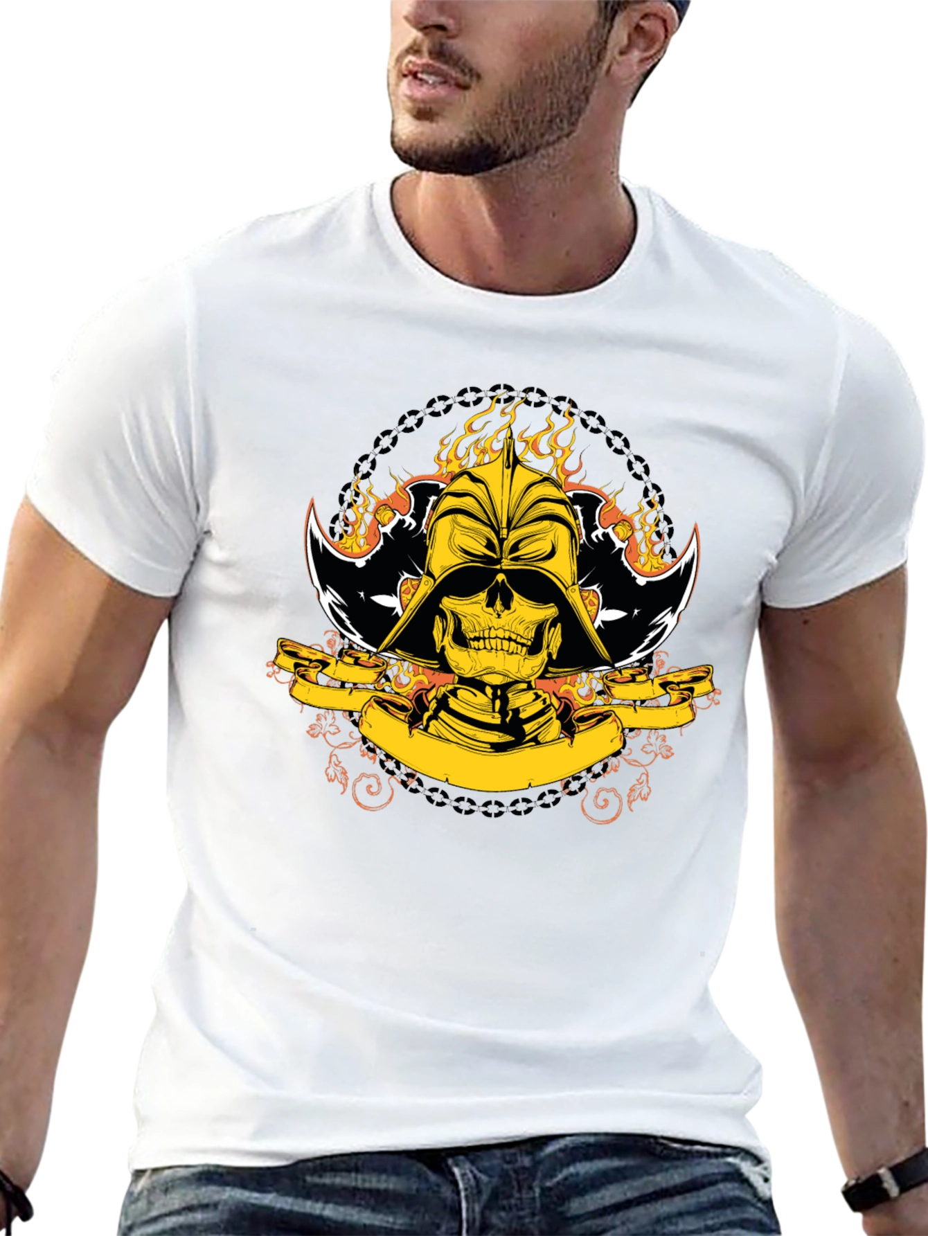 Darth Skull Graphic T-Shirt - Black Cotton Tee