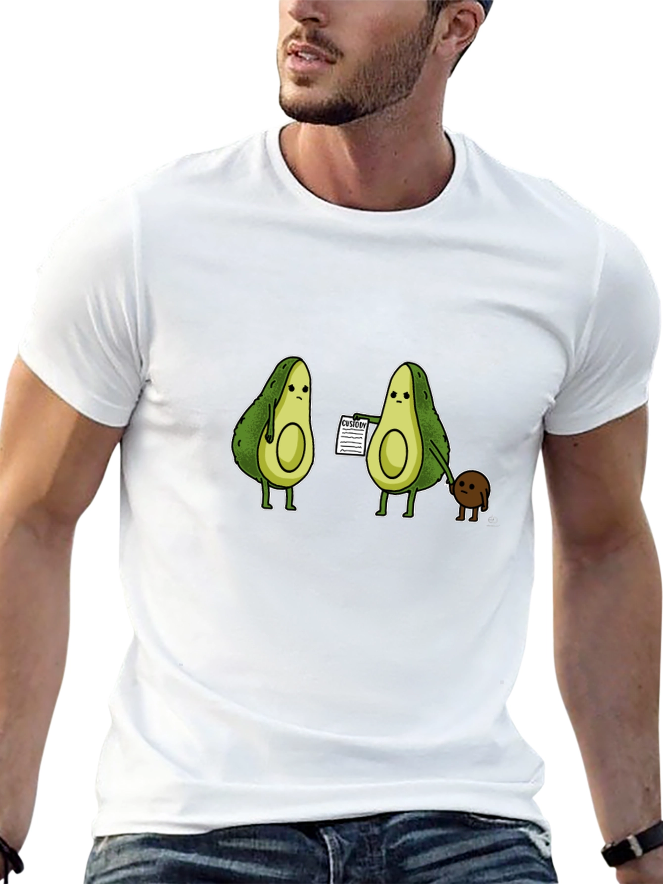 Avocado Custody T-Shirt - Humorous Graphic Tee