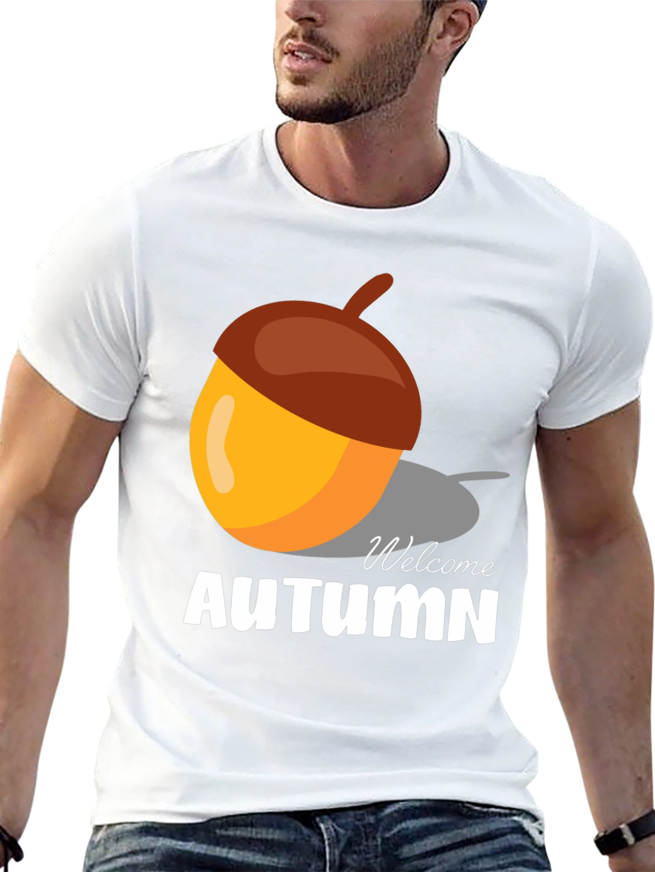 Welcome Autumn Acorn Graphic T-Shirt