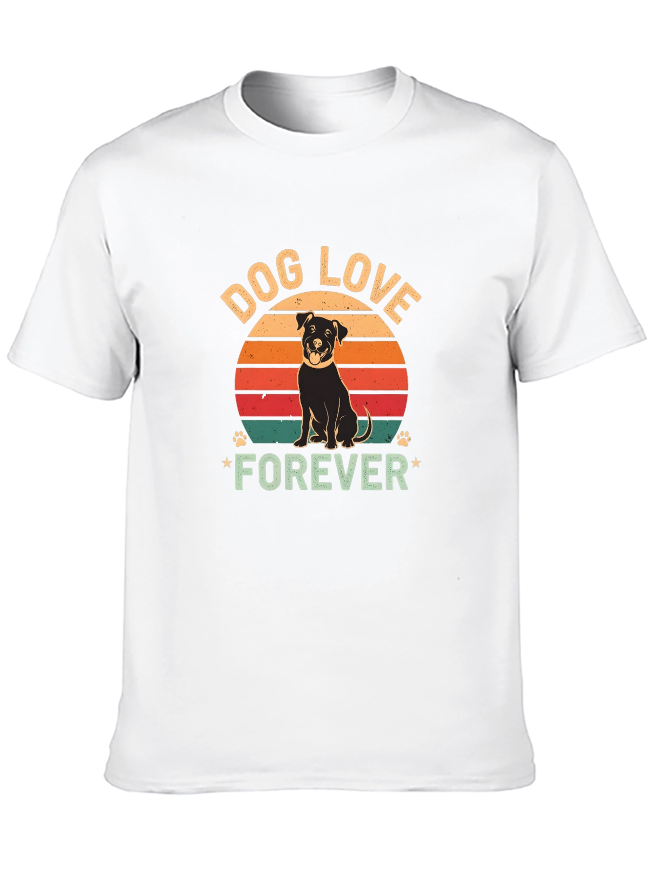 Dog Love Forever Black Graphic T-Shirt