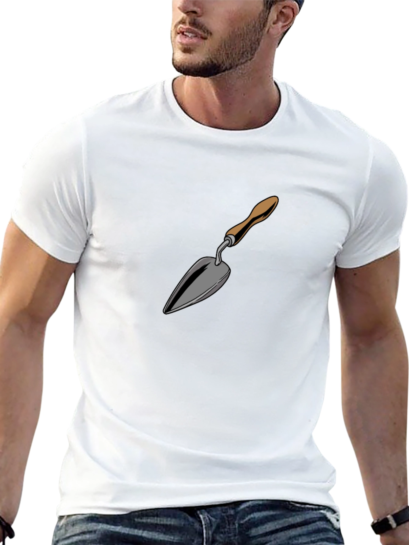Gardening Trowel Graphic Tee - Black Cotton Blend