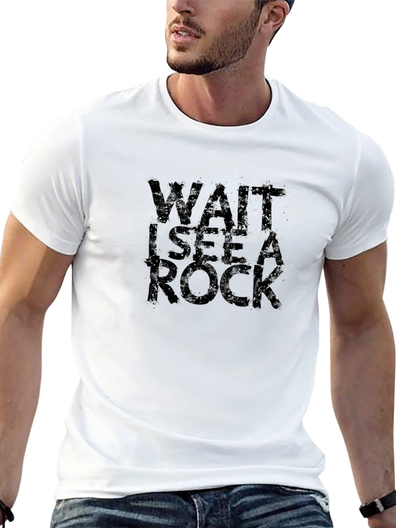 Wait I See A Rock Black T-Shirt