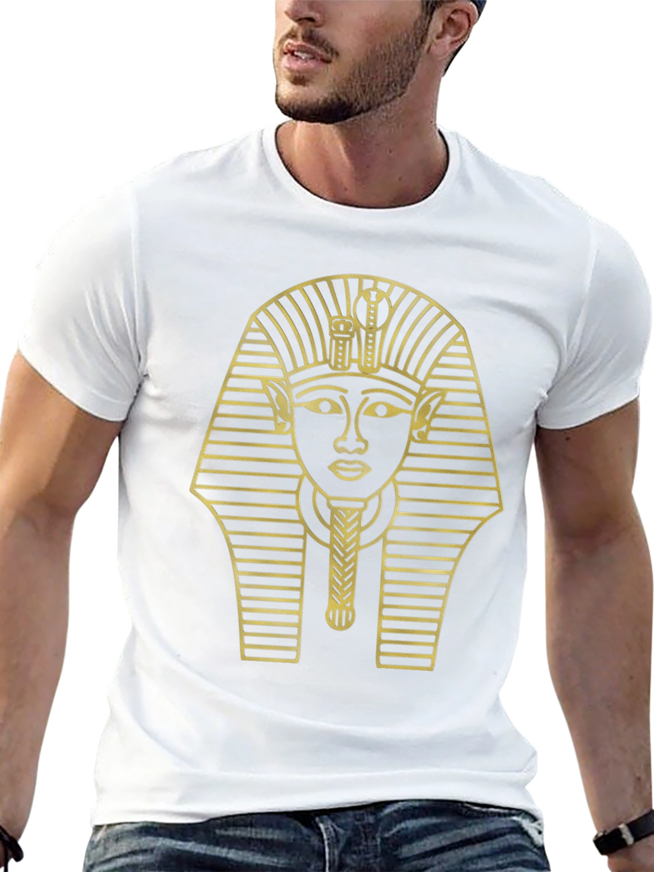 Egyptian Pharaoh Graphic Tee - Black Cotton T-Shirt