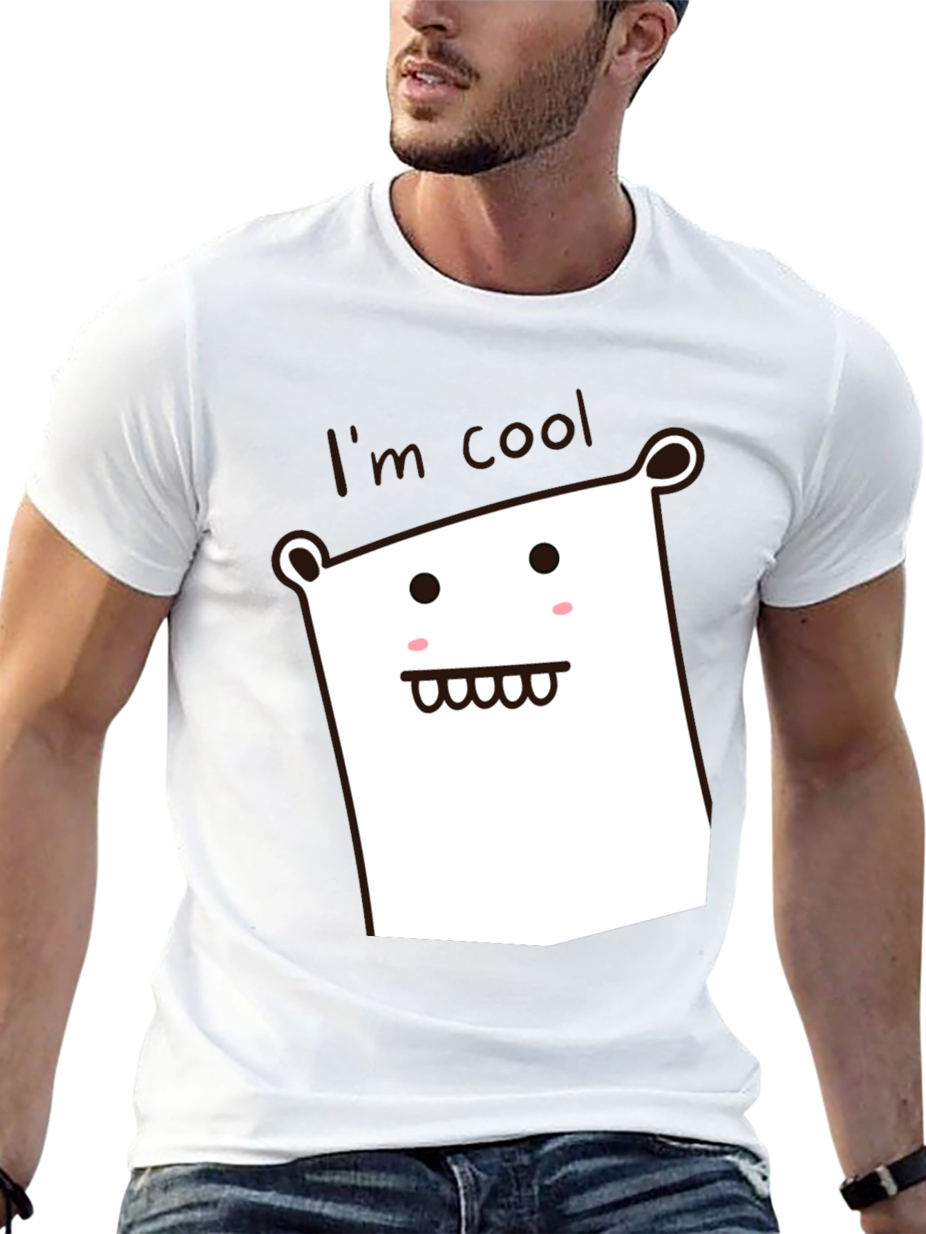 Cool Character Black Cotton Graphic Tee