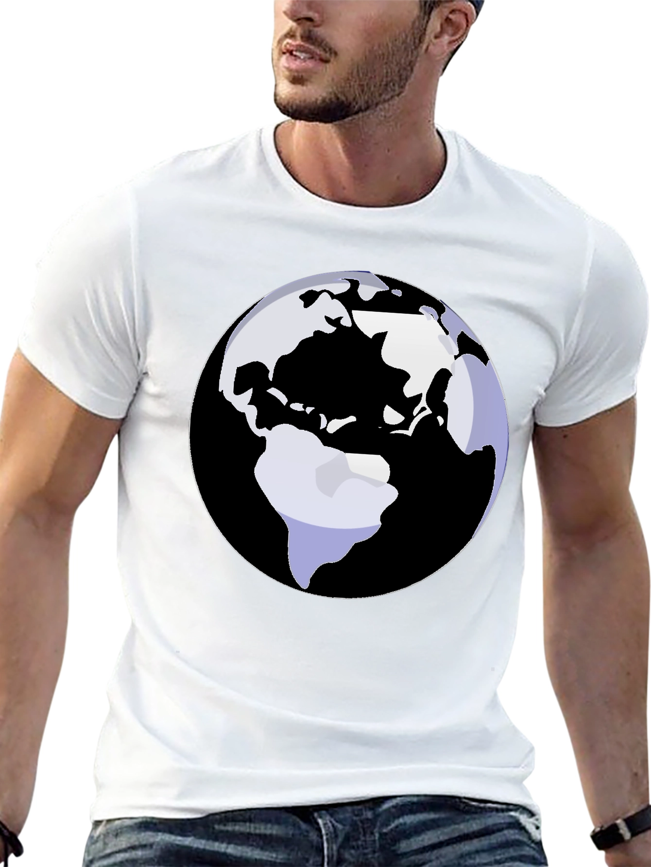 Earth Graphic Tee - Black Cotton Blend