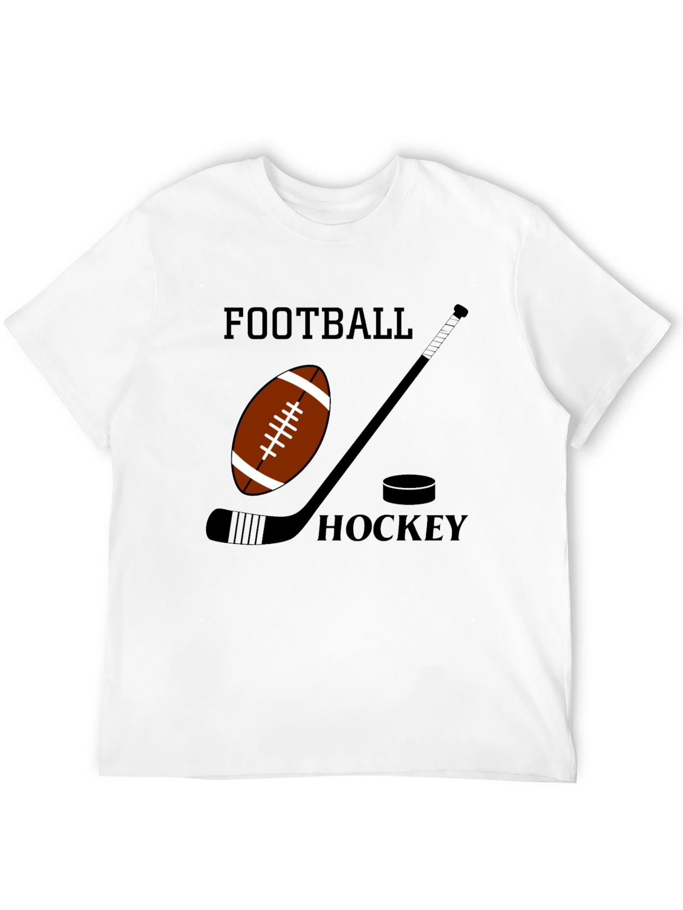 Football & Hockey Graphic Black T-Shirt
