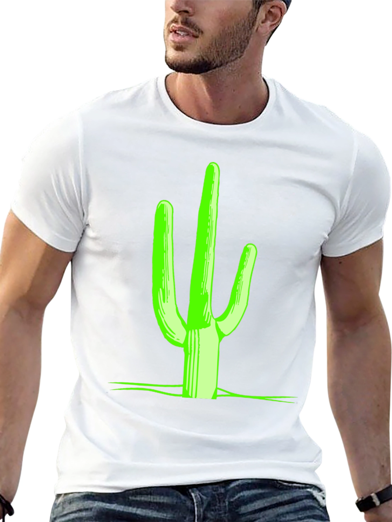 Neon Cactus Graphic Tee - Desert Style