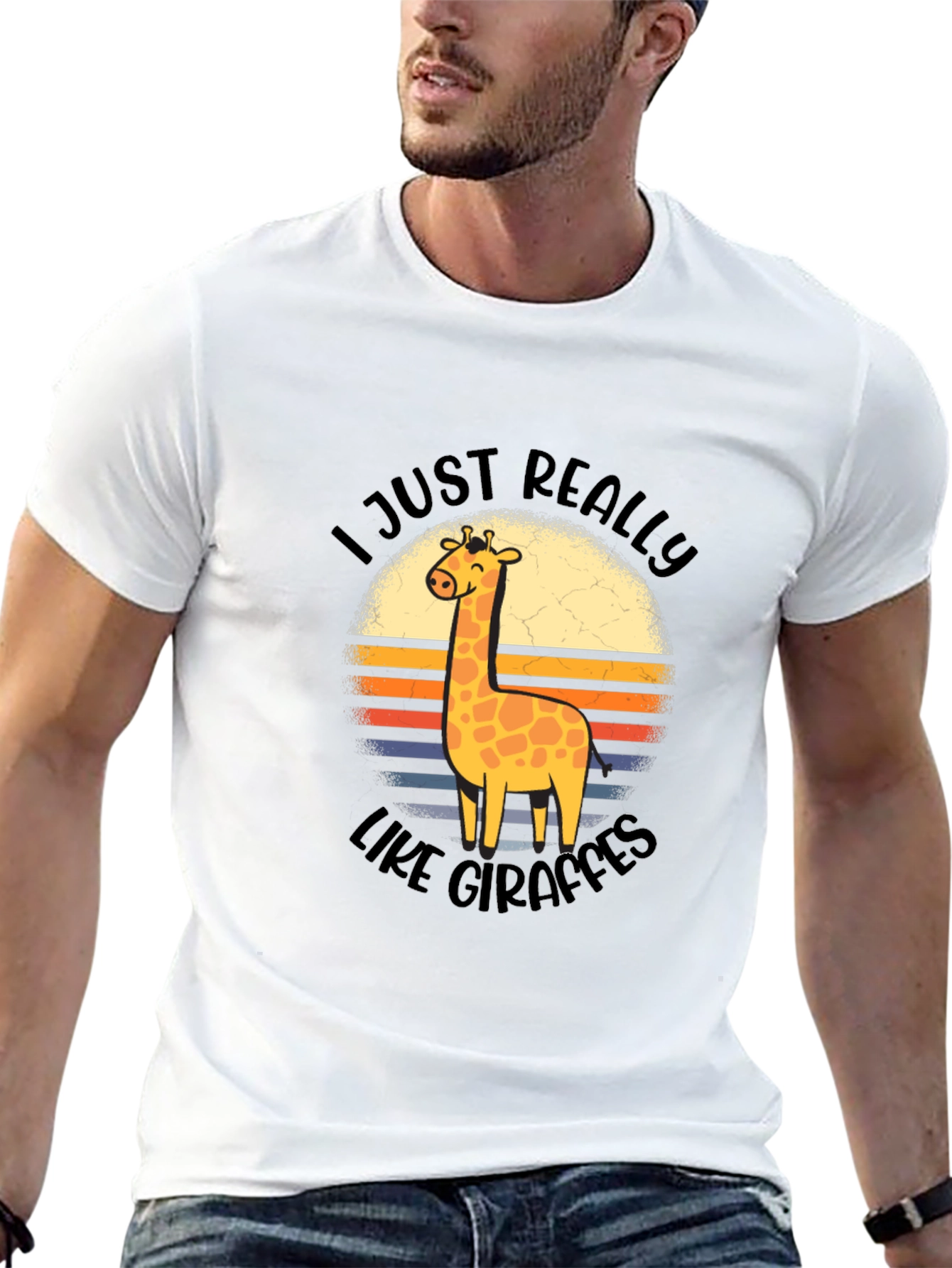 I Just Really Like Giraffes Black T-Shirt