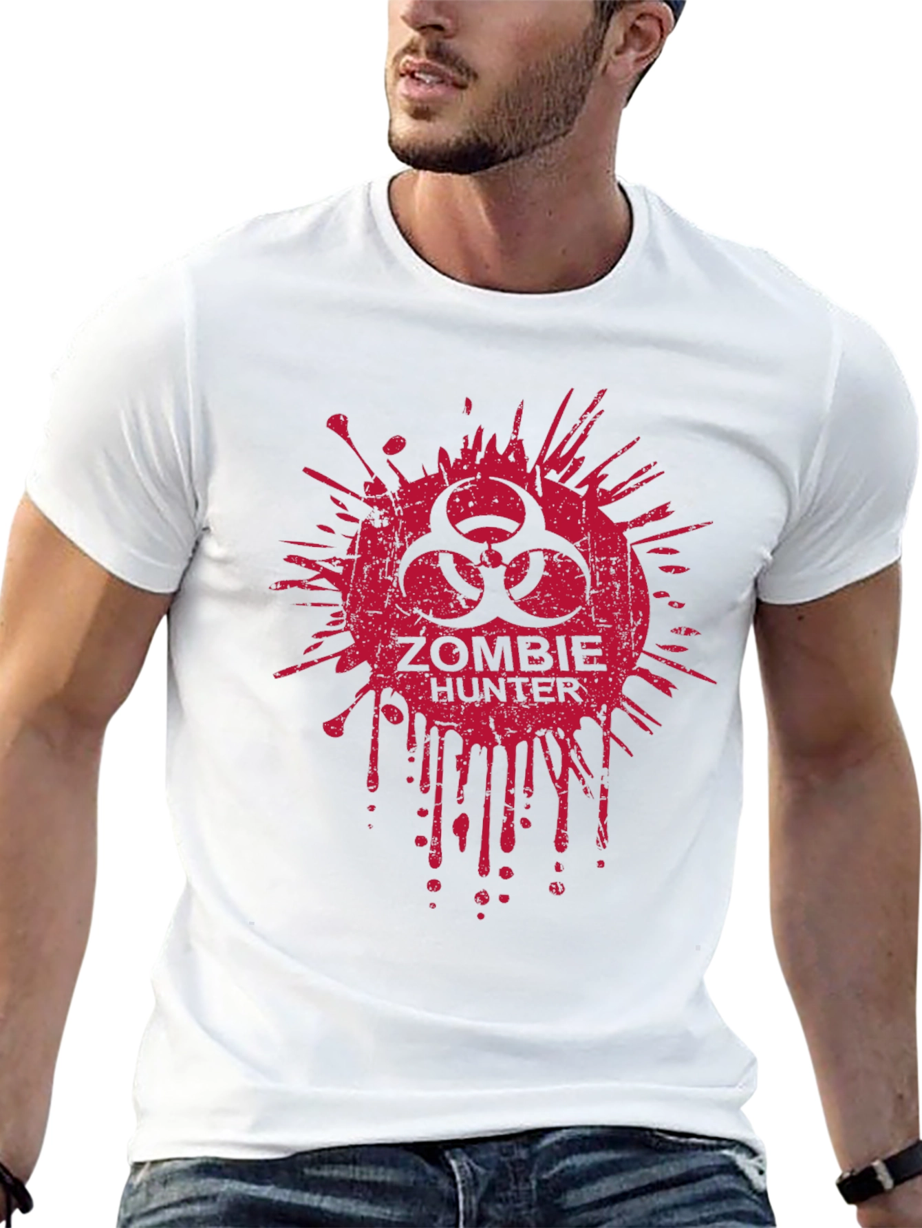 Zombie Hunter Graphic T-Shirt - Biohazard Design