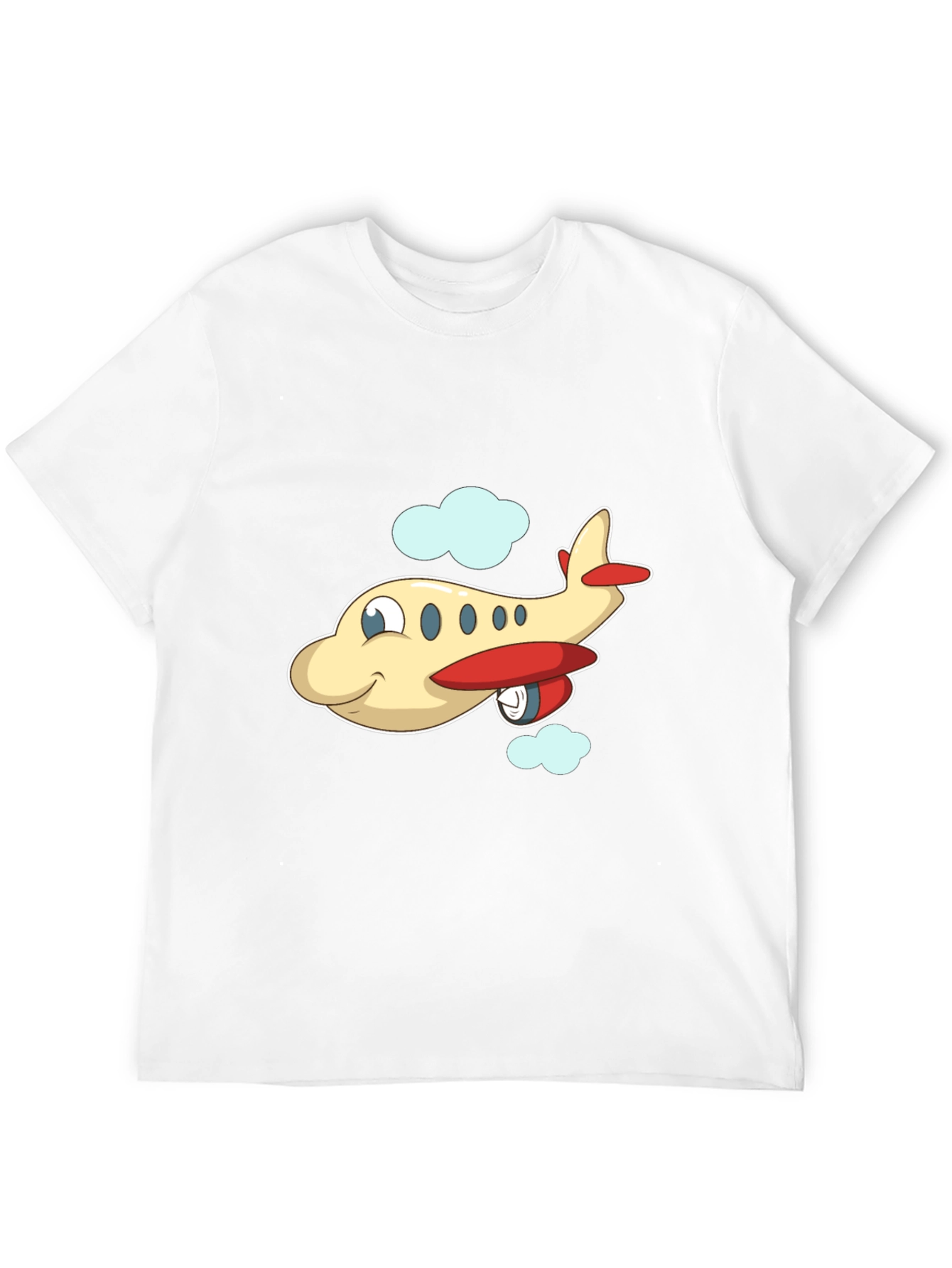Cartoon Airplane Graphic Black T-Shirt