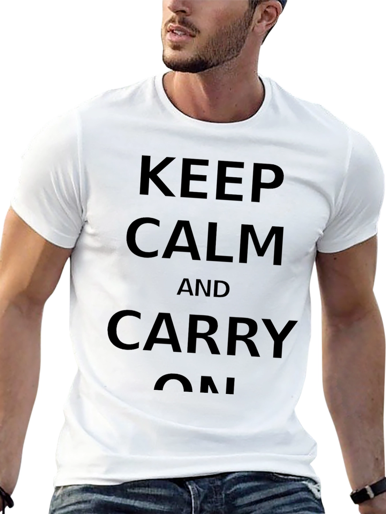 Keep Calm and Carry On Black T-Shirt