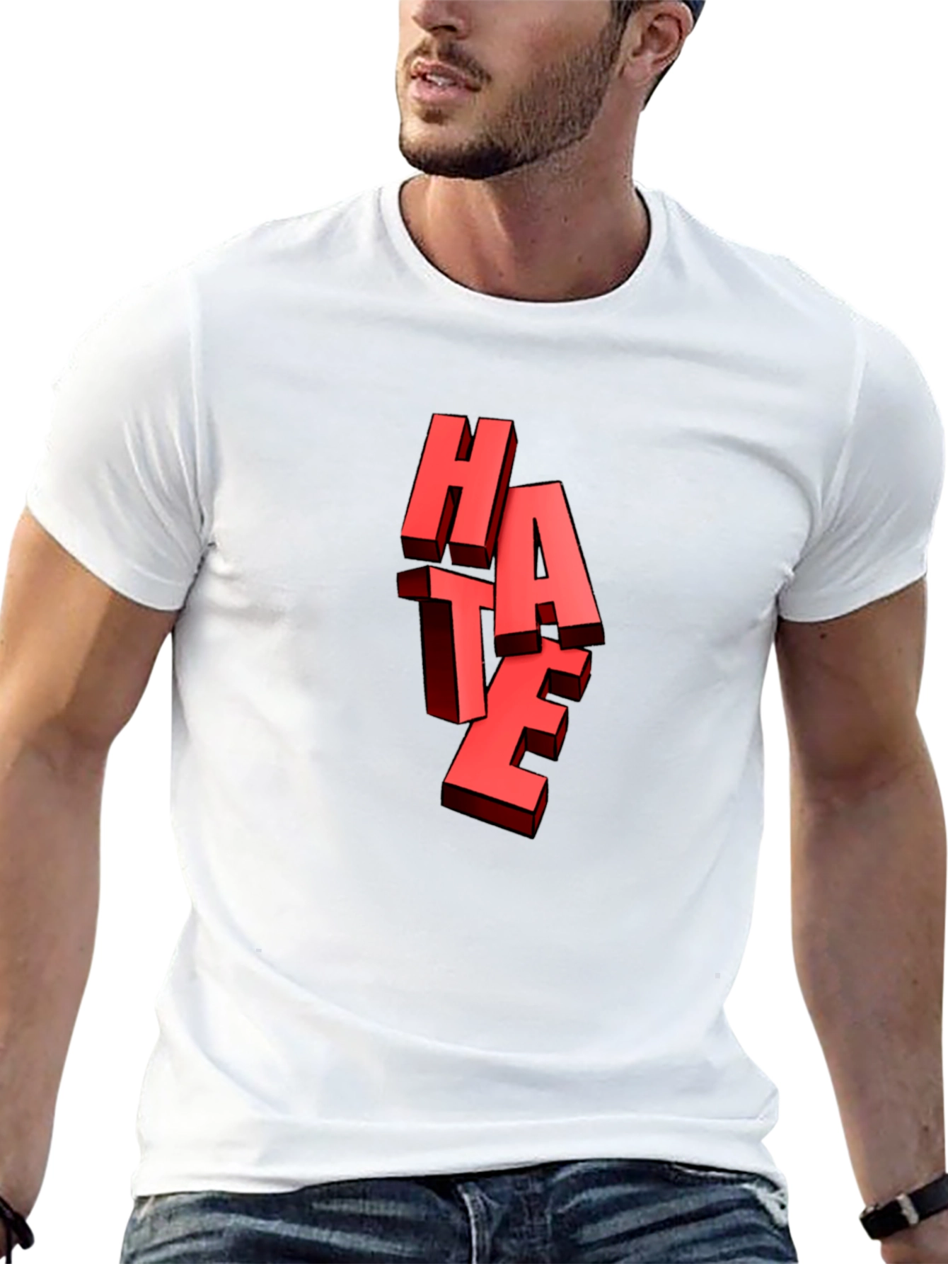 Bold HATE Graphic Tee - Edgy Statement Shirt