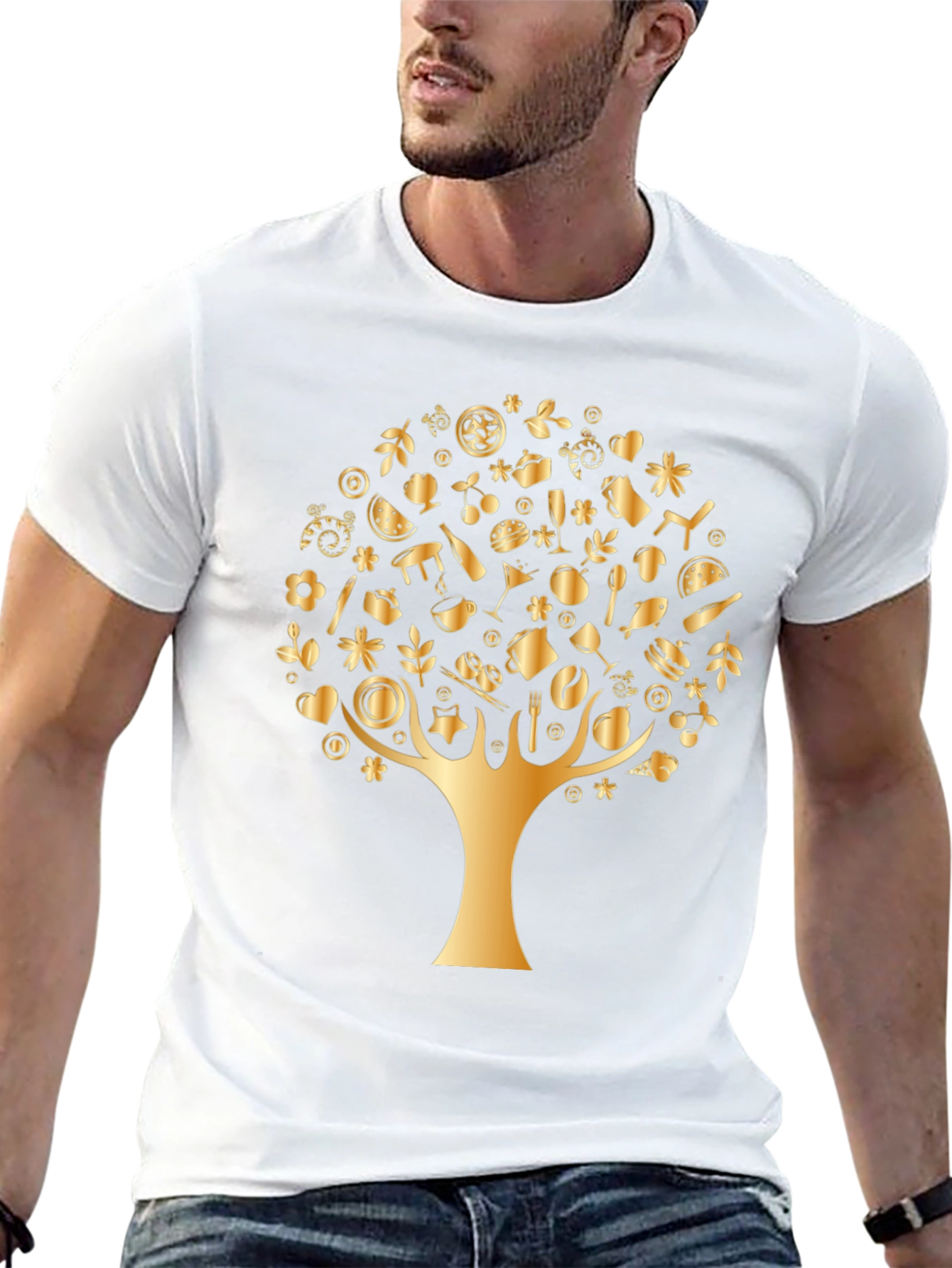 Golden Tree Black T-Shirt