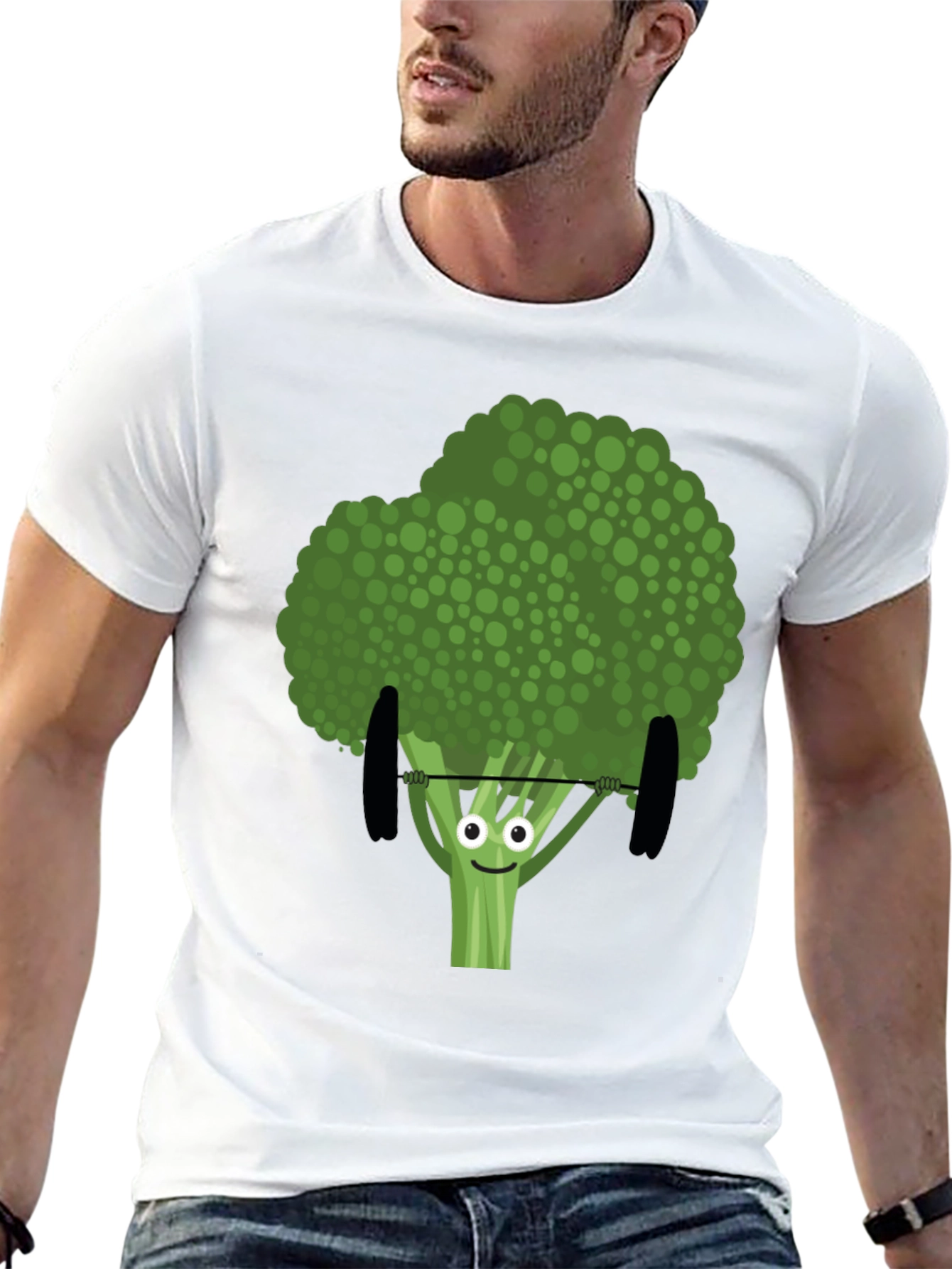 Broccoli Weightlifting Funny Graphic Tee