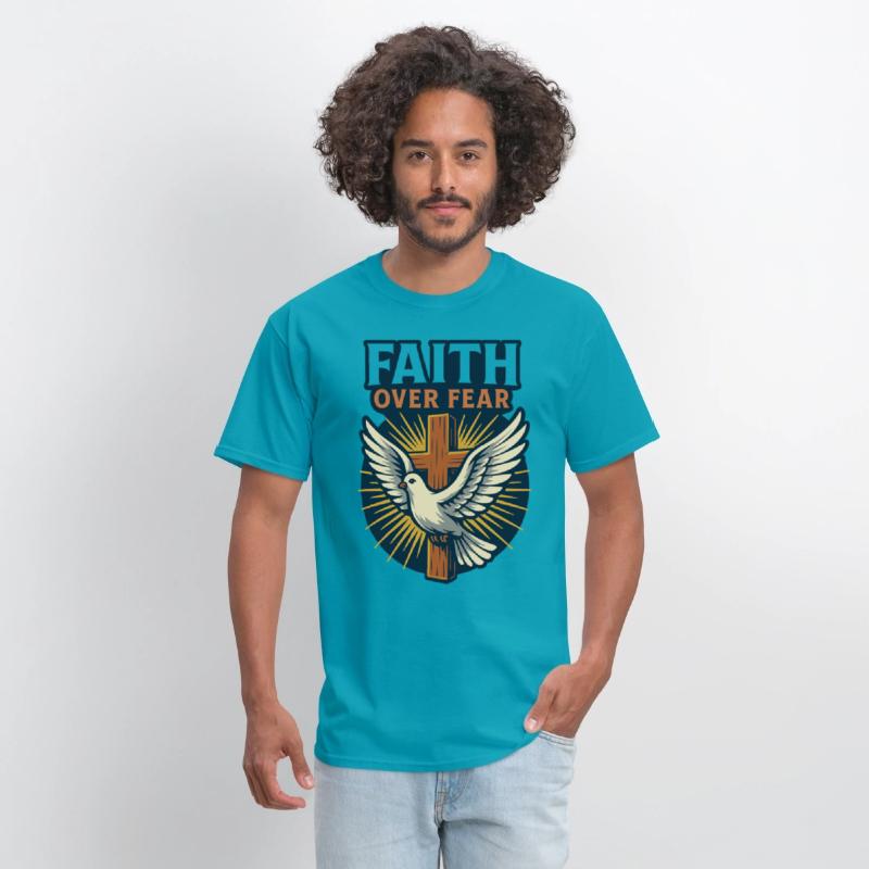 Faith Over Fear Cross & Dove T-Shirt Design