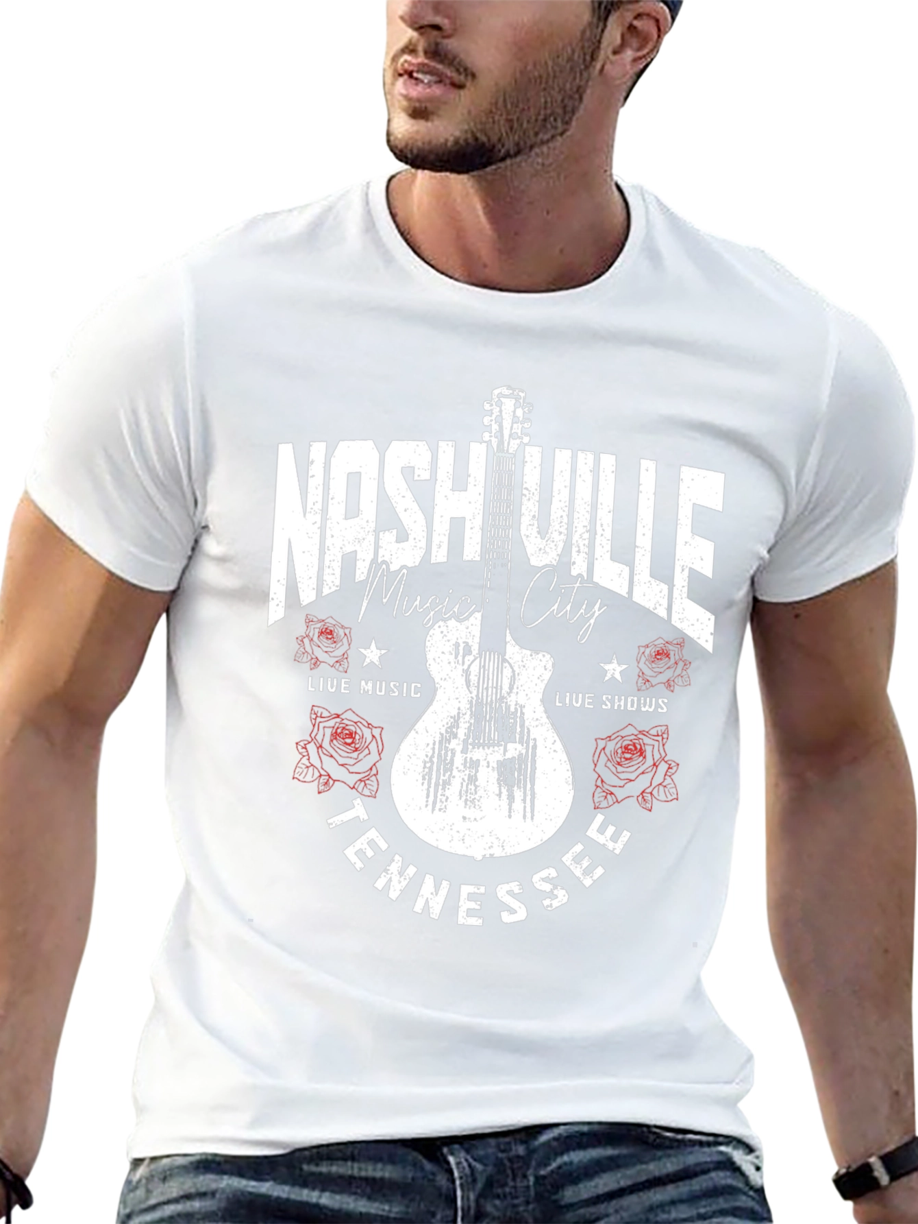Nashville Tennessee Guitar Graphic T-Shirt