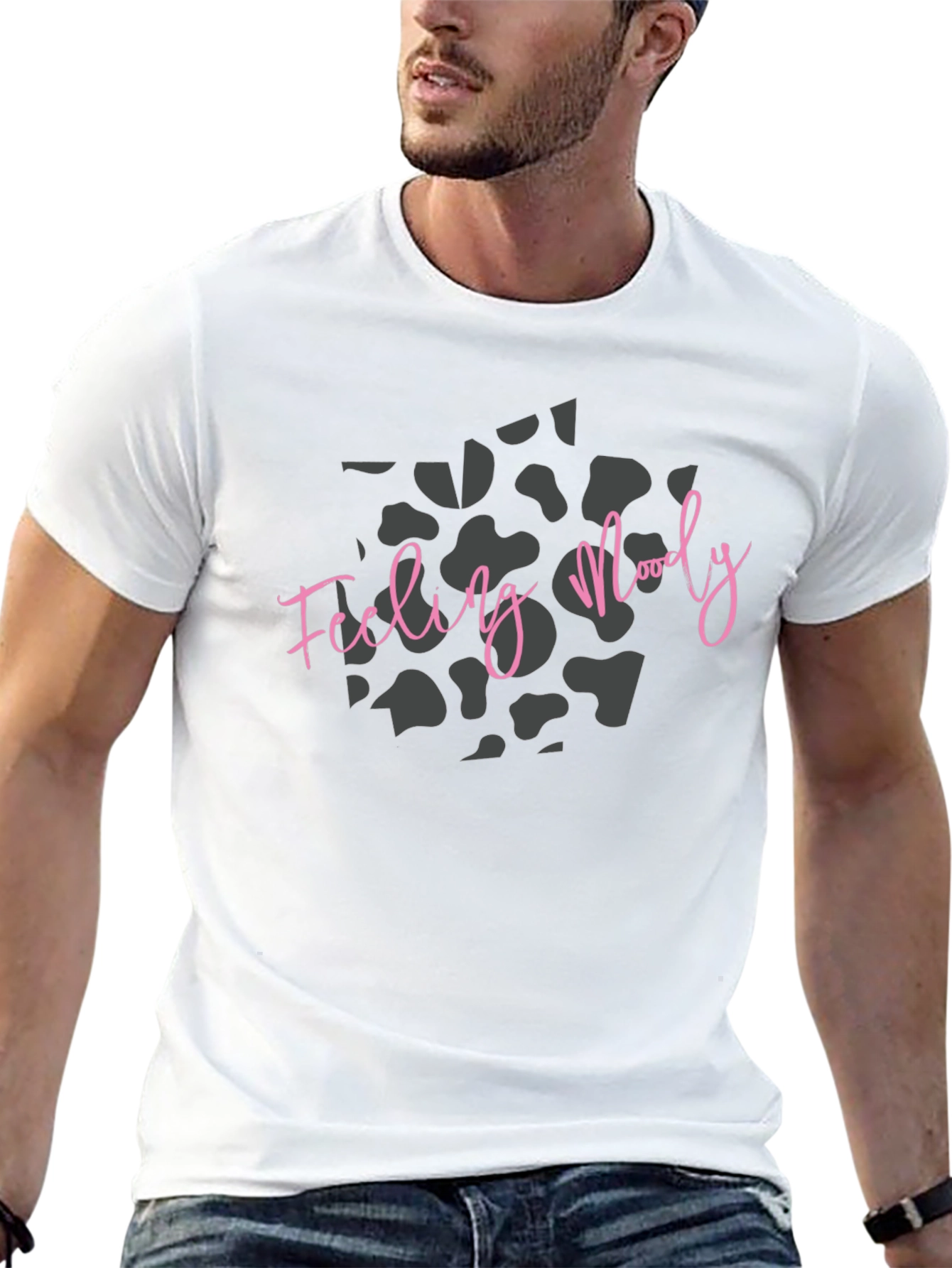 Feeling Moody Cow Print Tee