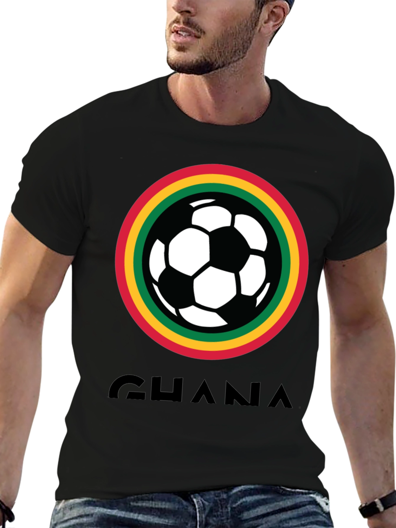 Ghana Soccer T-Shirt - Black