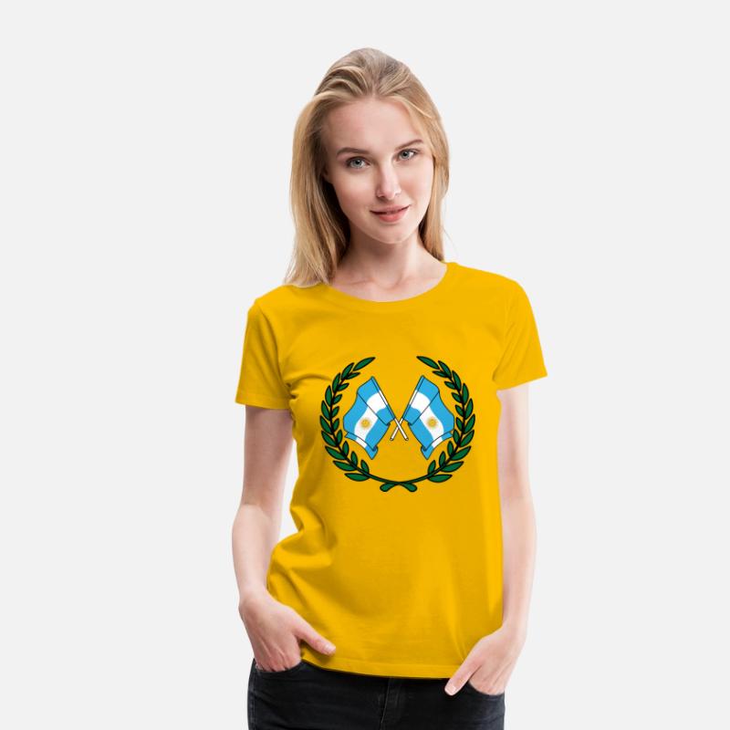 Flags Argentina in laurel wreath