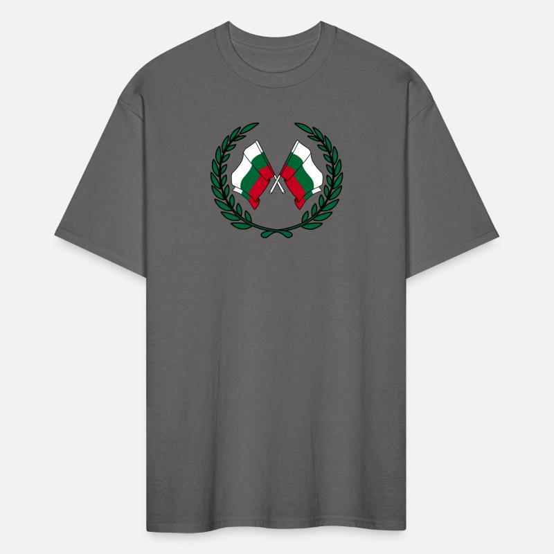 Flags Bulgaria in laurel wreath